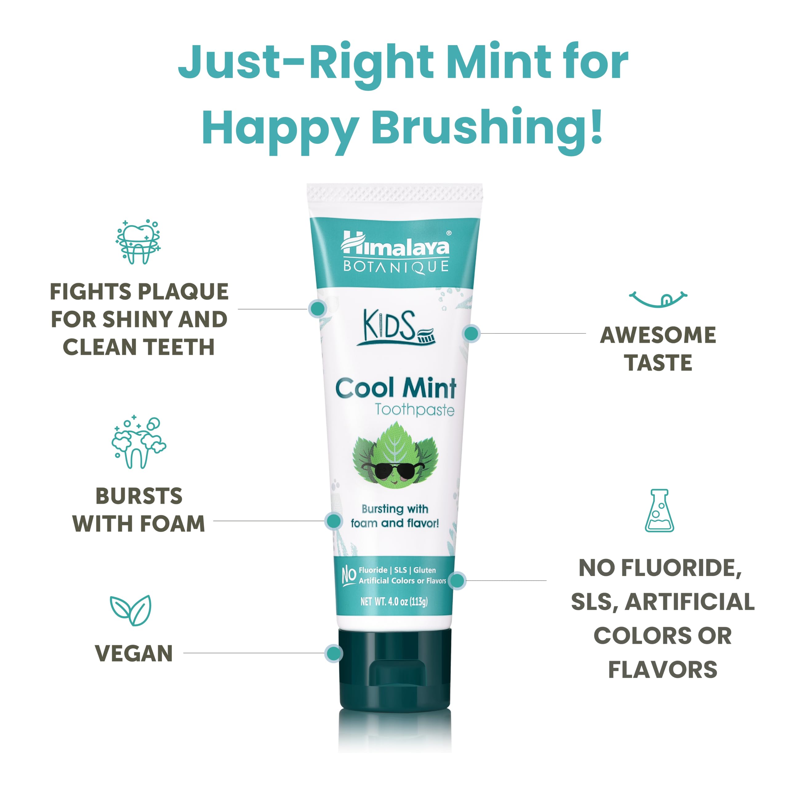 Foto 4 pulgar | Pasta De Dientes Himalaya Botanique Kids Herbal Cool Mint  120 Ml  Paquete De 4 - Venta Internacional.