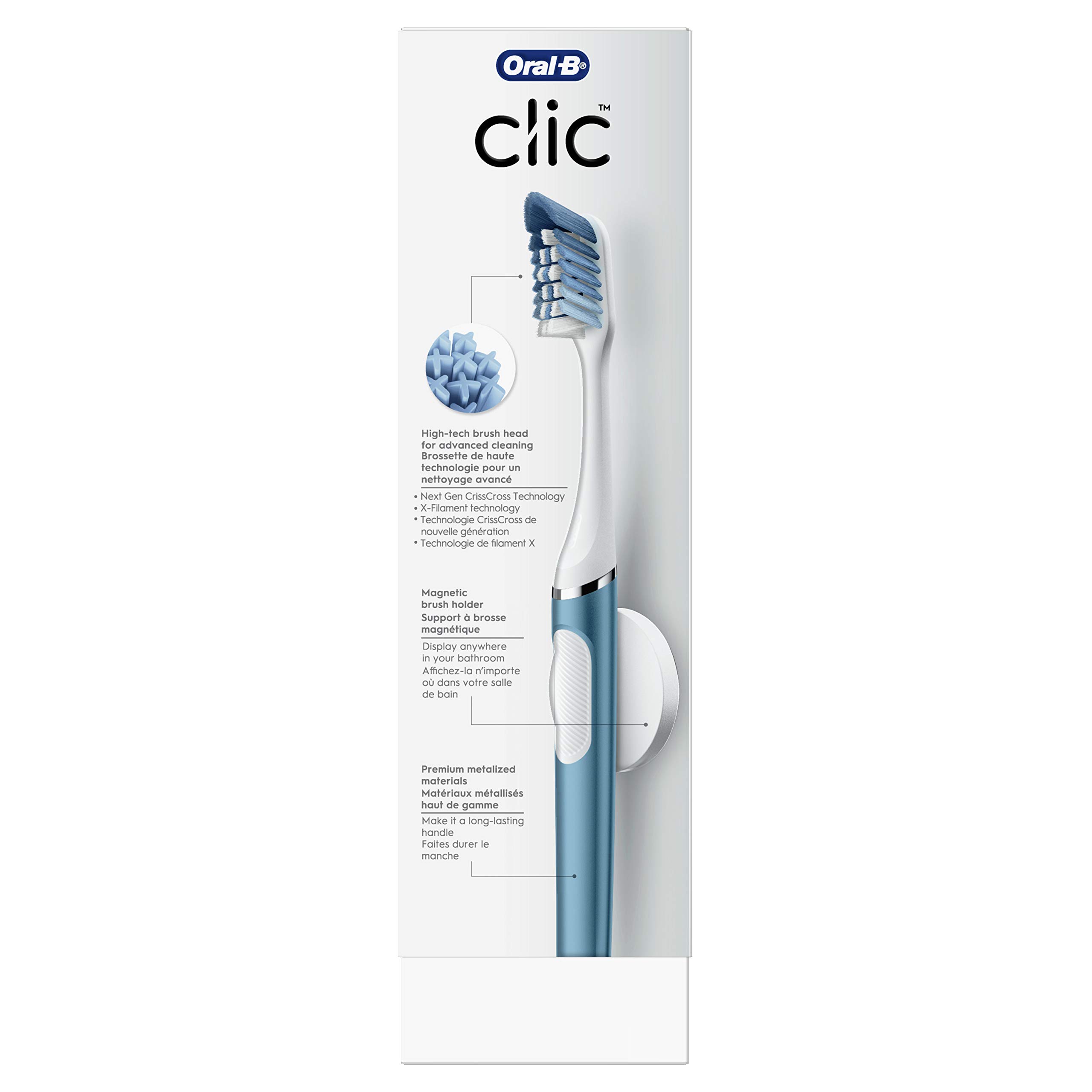 Foto 3 pulgar | Cepillo de Dientes Oral-b Clic Alaska Blue 2 Cabezales - Venta Internacional