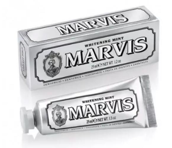 Pasta de Dientes Marvis Sabor Menta Blanqueadora Tamaño Viaje 25 ml