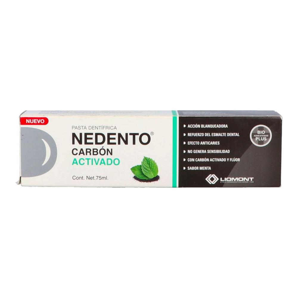 Foto 2 pulgar | Pasta Dental Nedento Carbón Activado 75 ML