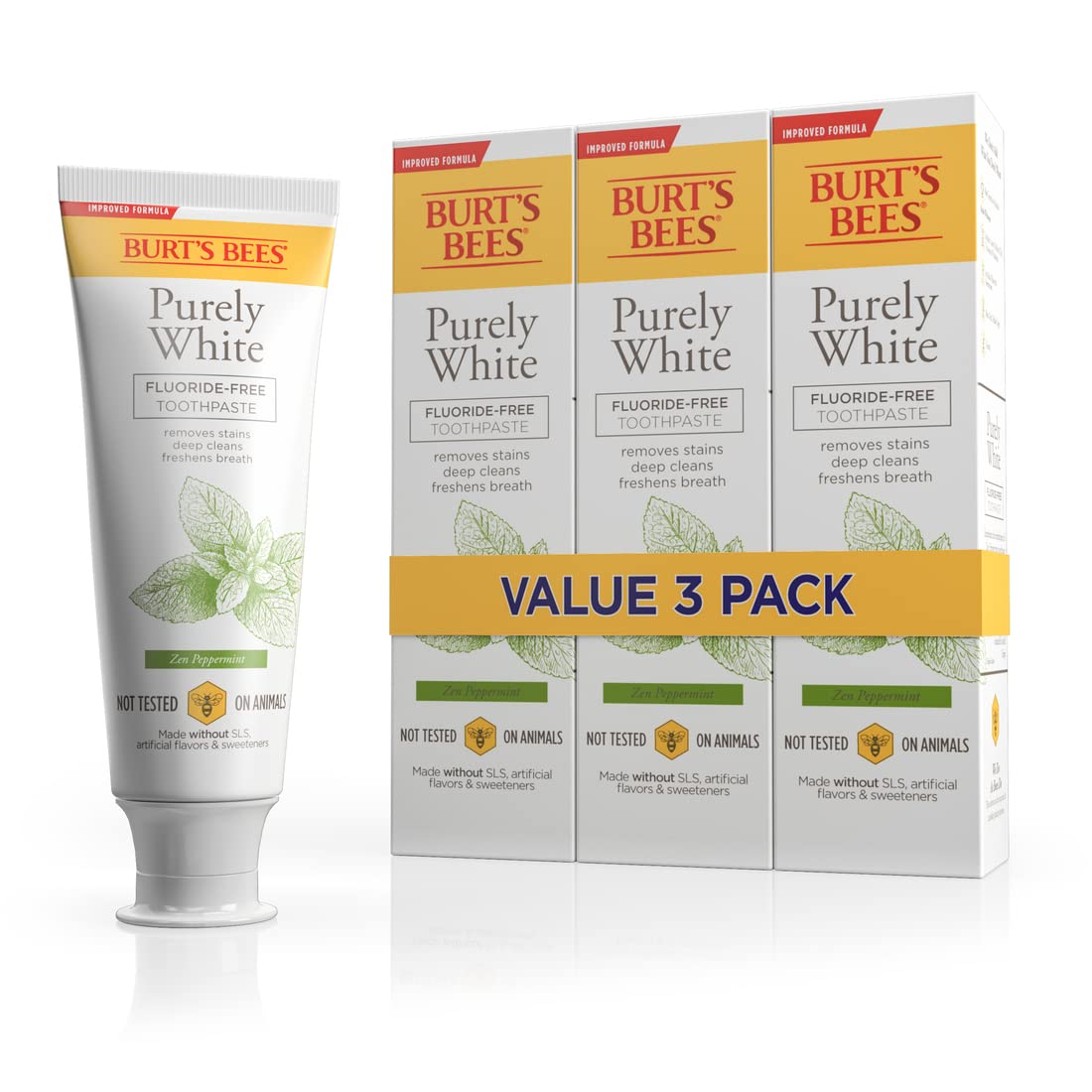 Foto 2 pulgar | Pasta De Dientes Burt's Bees Purely White Zen Peppermint 140 Ml X3 - Venta Internacional.