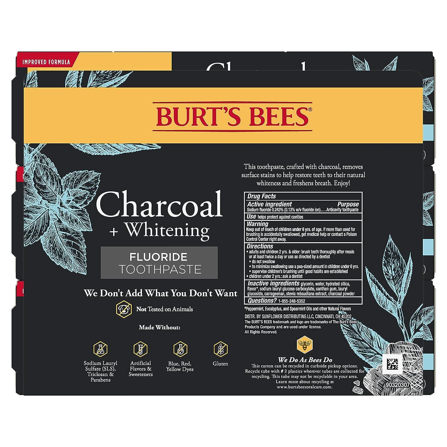 Foto 7 | Pasta De Dientes Burt's Bees Charcoal Con Flúor Mountain Mint 140 Ml - Venta Internacional.