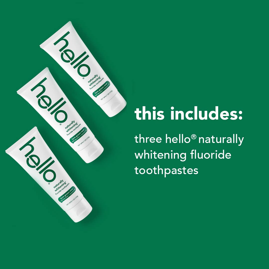 Foto 4 pulgar | Pasta De Dientes Hello Naturally Whitening Con Menta 140 Ml X3 - Venta Internacional.