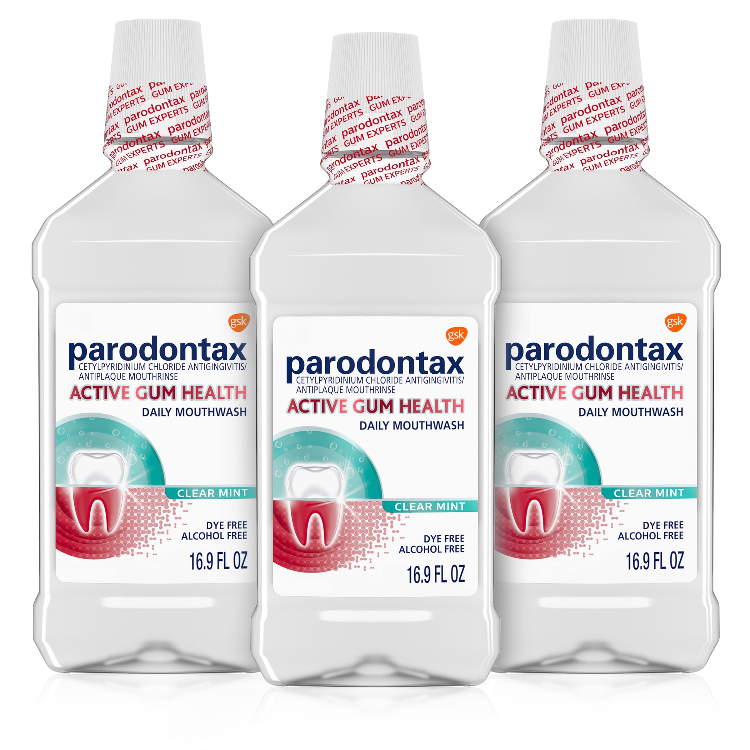 Enjuague Bucal Parodontax Active Gum Health, 500 Ml X 3 Unidades, Color Menta Transparente - Venta Internacional.