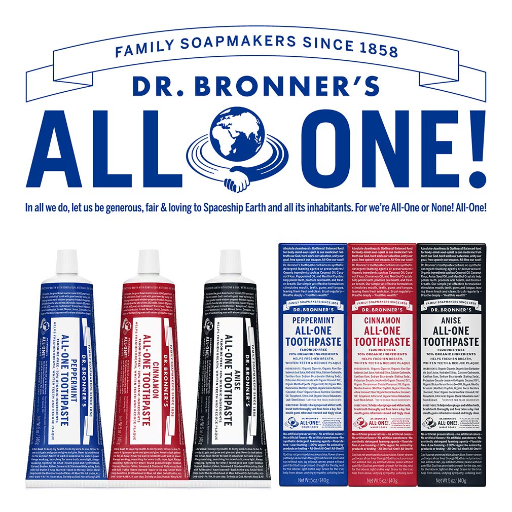 Foto 7 pulgar | Pasta De Dientes Dr. Bronner's All-one Peppermint 150 Ml, Paquete De 3 - Venta Internacional.