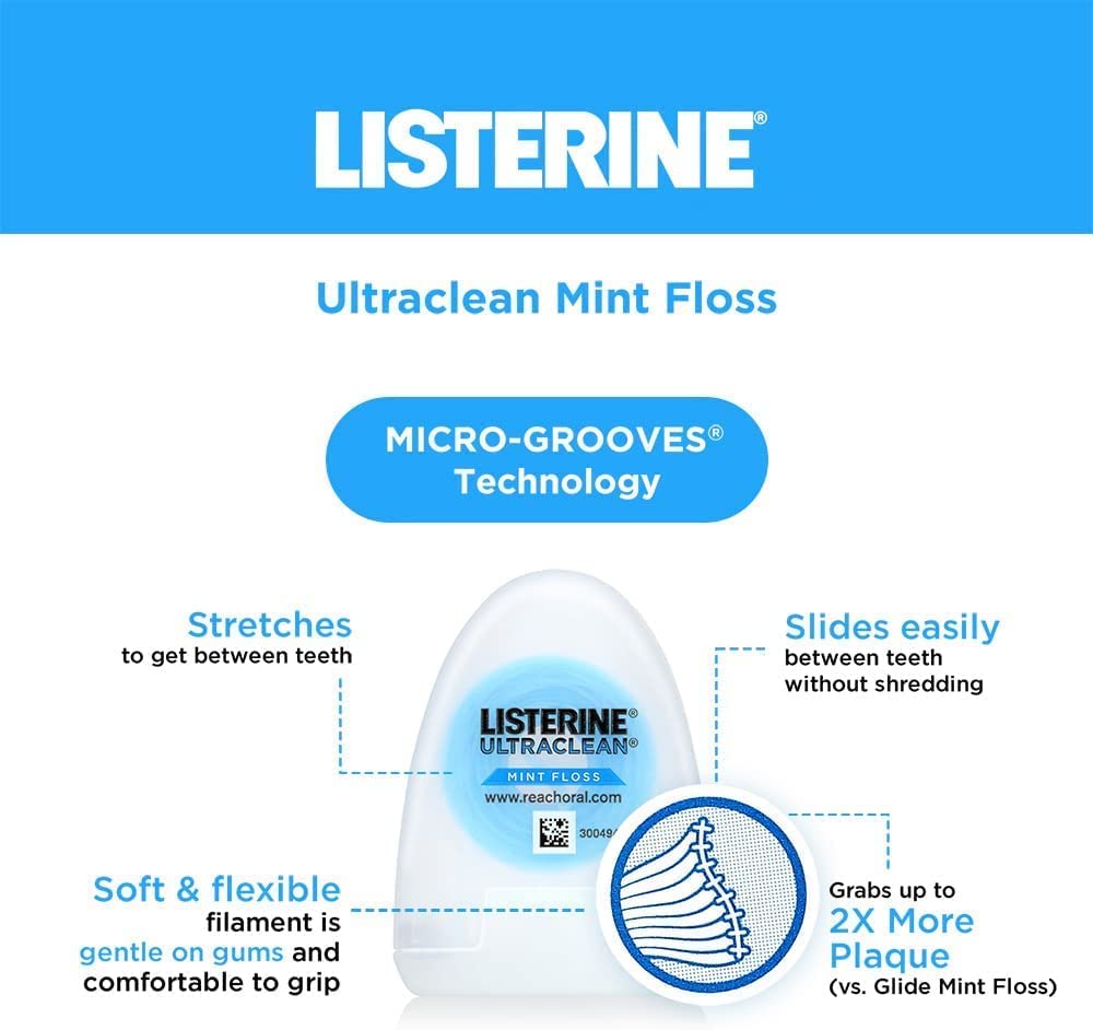 Foto 6 | Hilo Dental Listerine Ultraclean Con Sabor A Menta, 30 M, Paquete De 7 - Venta Internacional.