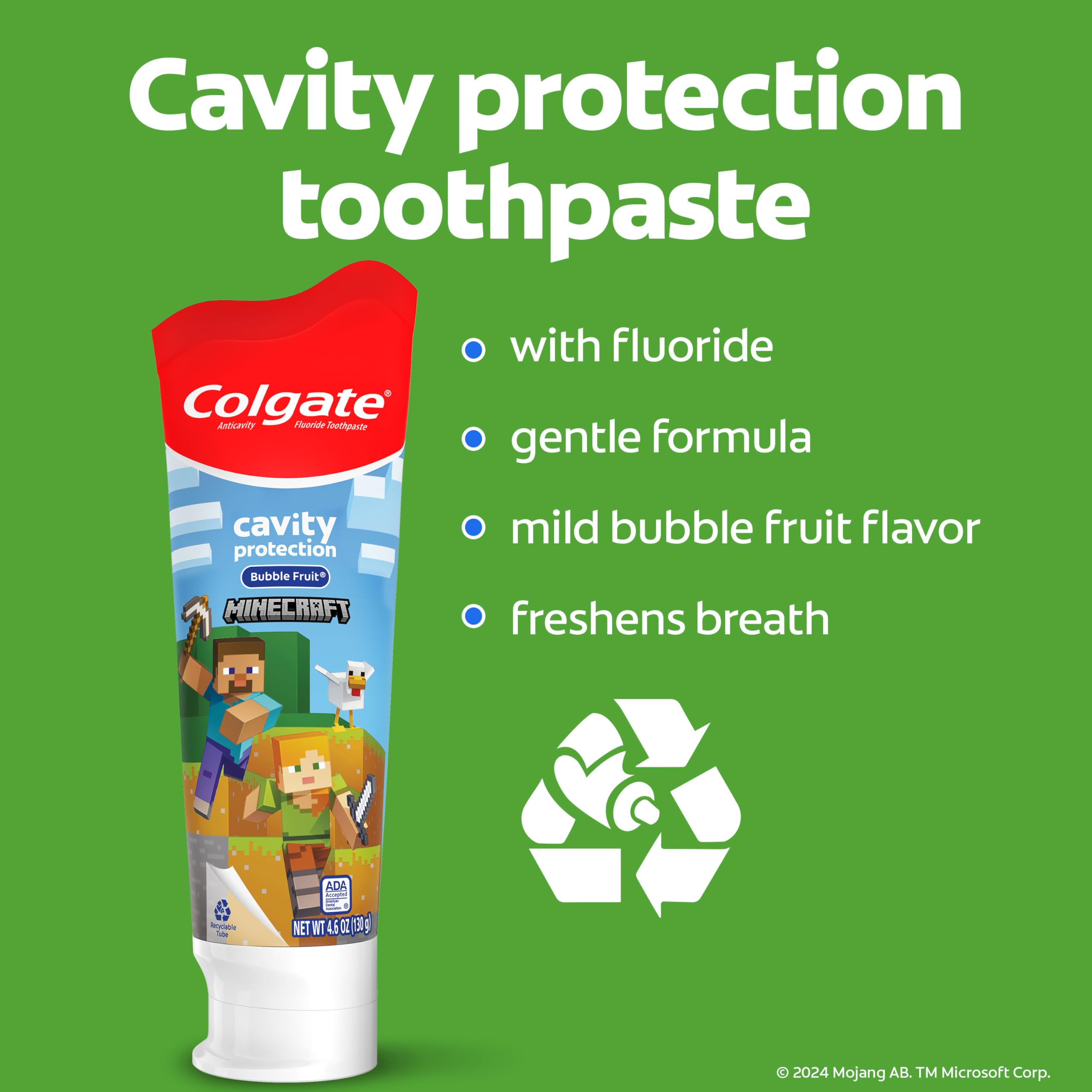 Foto 5 pulgar | Pasta De Dientes Colgate Kids Minecraft Con Flúor 135 Ml, 1 Paquete - Venta Internacional.