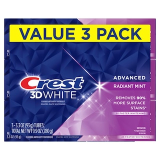 Foto 7 | Pasta De Dientes Crest 3d White Advanced Radiant Mint 100 Ml X 3 - Venta Internacional.