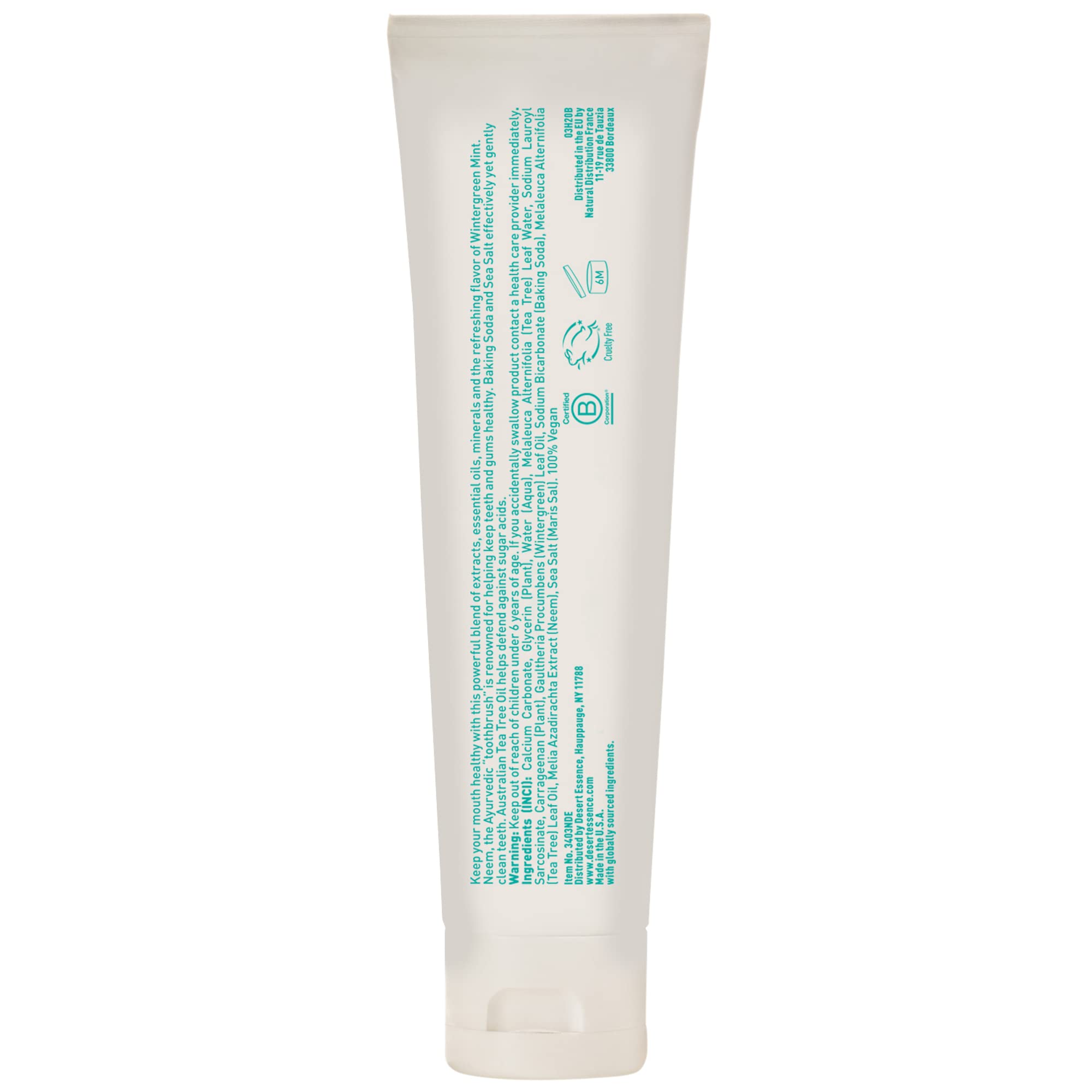 Foto 4 pulgar | Pasta De Dientes Desert Essence Con Aceite De Árbol De Té Y Neem, 185 Ml, Paquete De 2 - Venta Internacional.