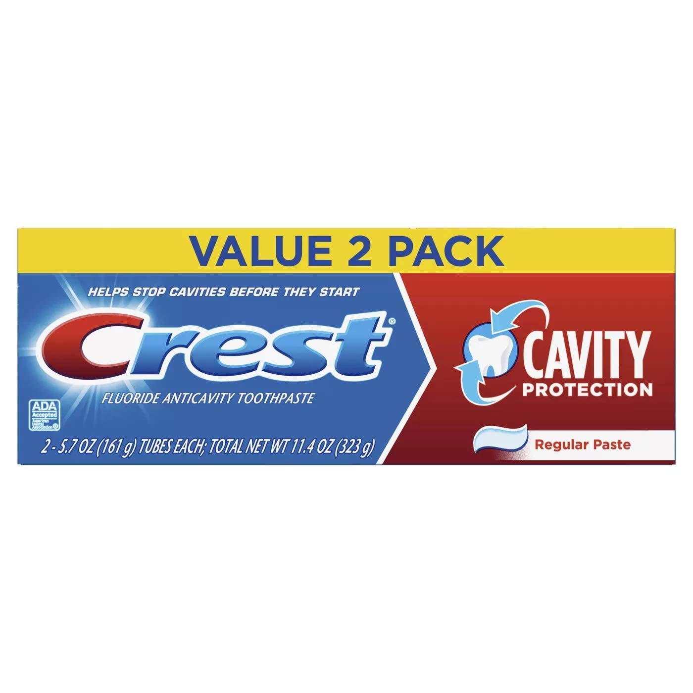 Pasta de Dientes Crest Cavity Protection de 2 Paquetes-Venta Internacional
