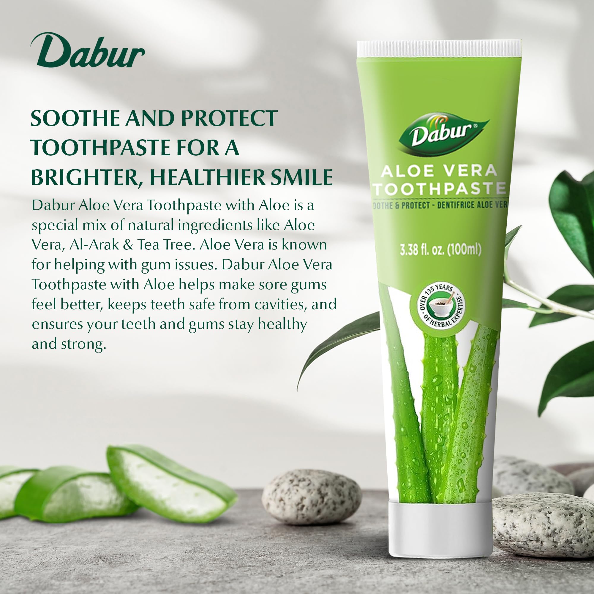 Foto 2 | Pasta de Dientes Dabur Aloe Vera 100 Ml Sin Flúor - Venta Internacional