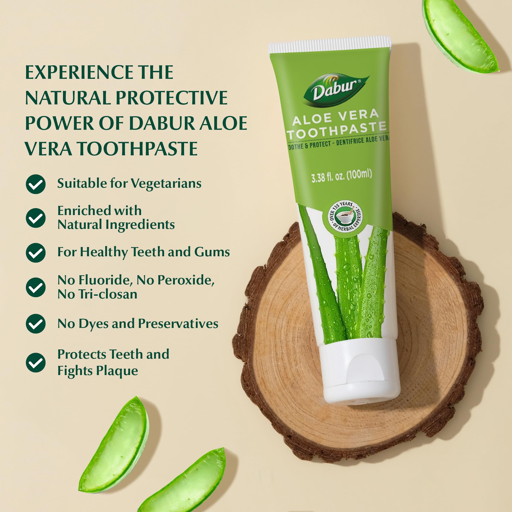 Foto 4 | Pasta de Dientes Dabur Aloe Vera 100 Ml Sin Flúor - Venta Internacional