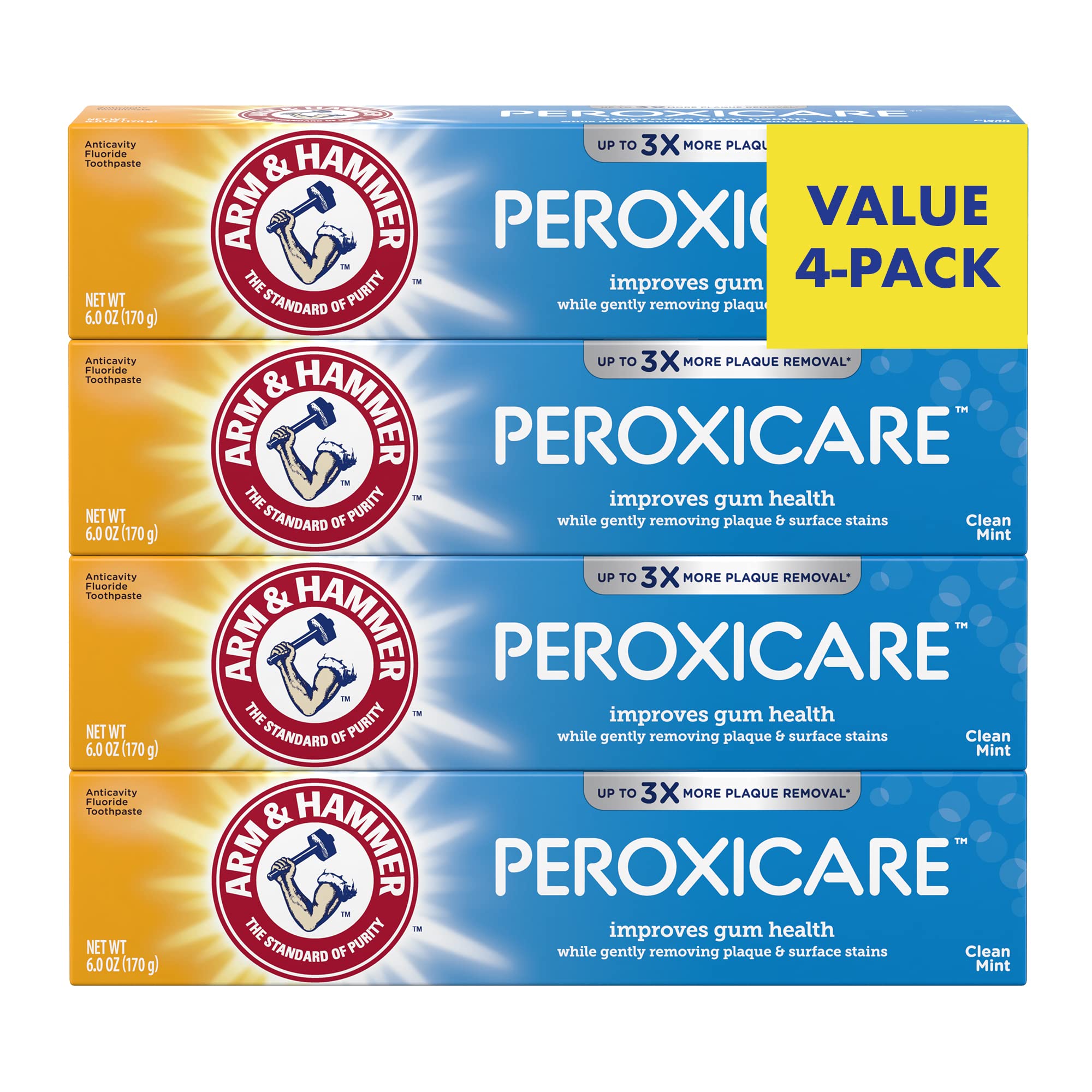 Pasta de Dientes Arm & Hammer Peroxicare Clean Mint 180 Ml 4 Piezas - Venta Internacional