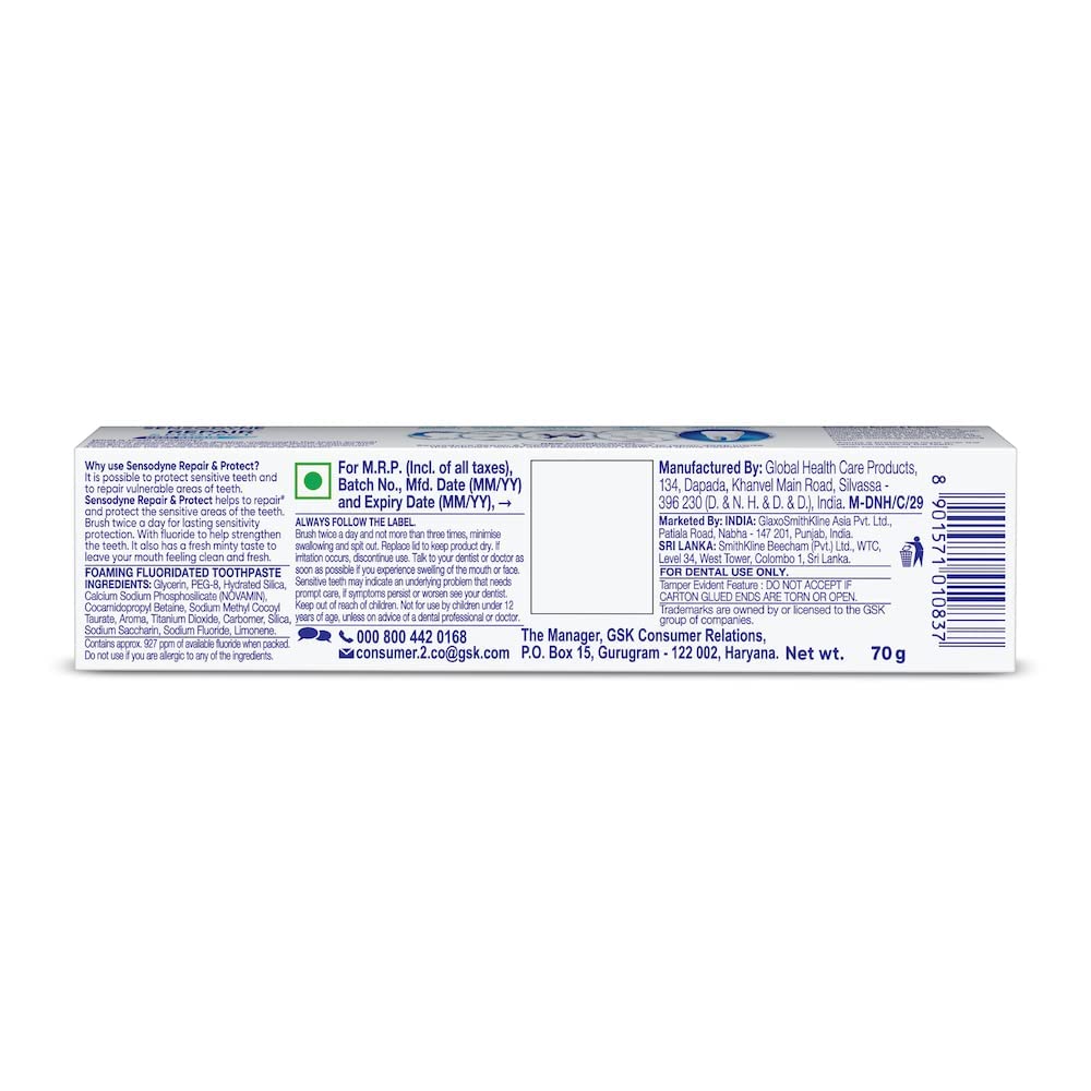 Foto 3 pulgar | Pasta de Dientes Sensodyne Repair & Protect 4 Piezas - Venta Internacional