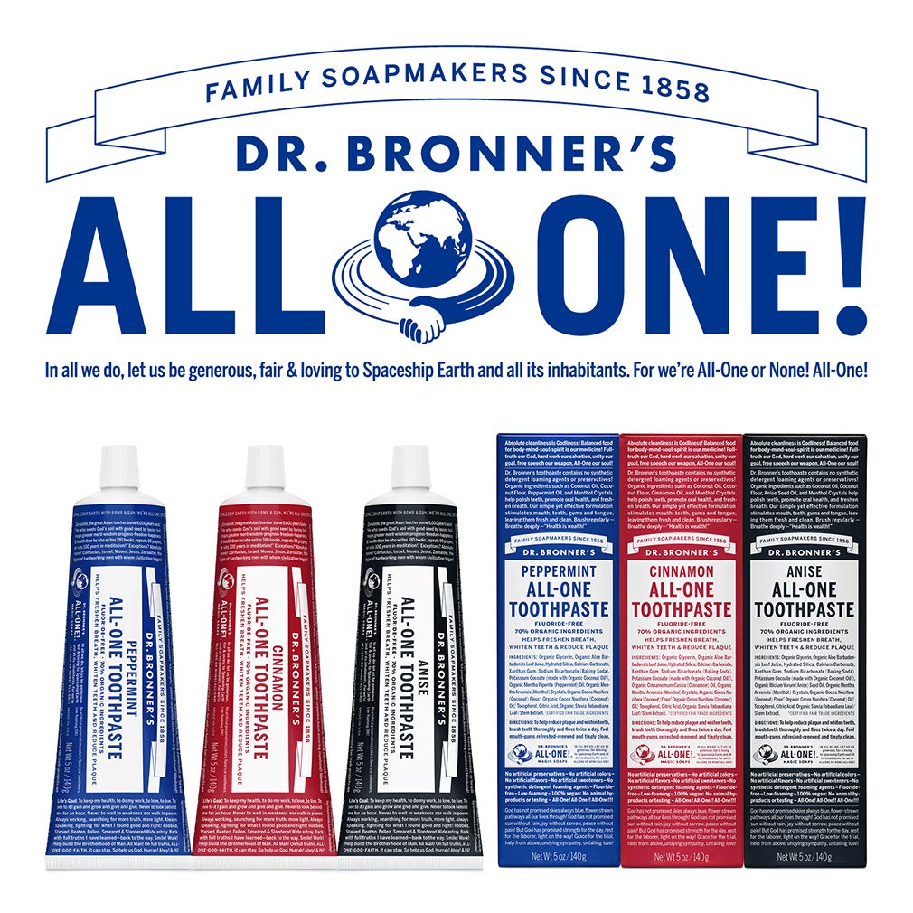 Foto 7 pulgar | Pasta De Dientes Dr. Bronner's All-one Peppermint 150 Ml 70% Orgánica - Venta Internacional.