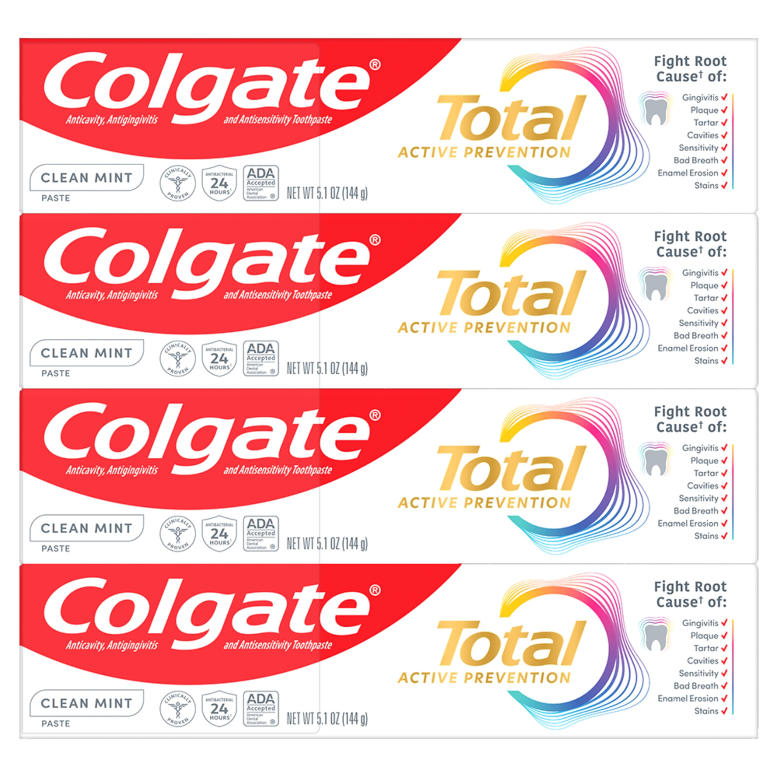 Foto 2 pulgar | Pasta Dental Colgate Total Active Prevention 4 Piezas-Venta Internacional