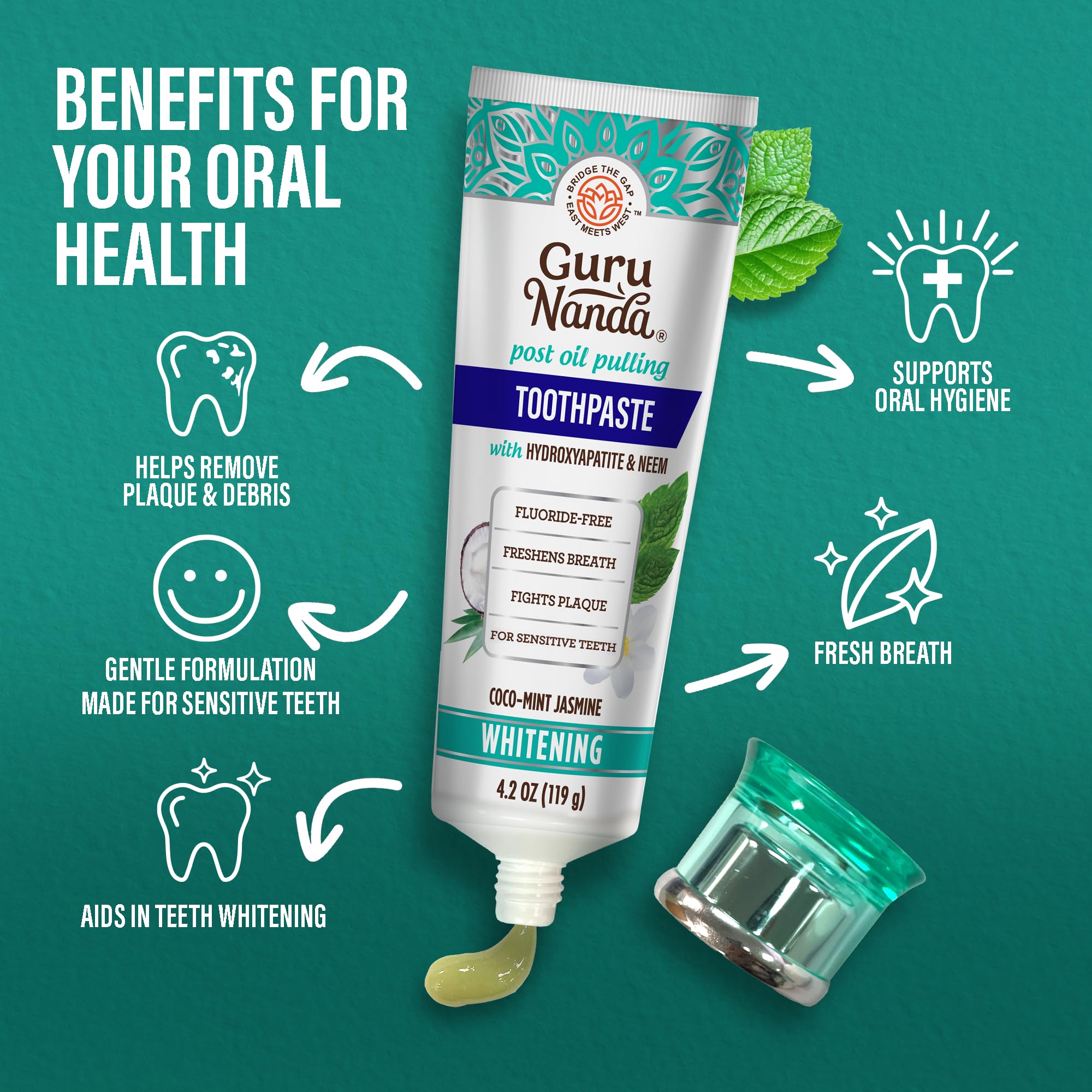 Foto 5 pulgar | Pasta De Dientes Gurunanda Hydroxyapatite Sls Y Sin Flúor 125ml - Venta Internacional.