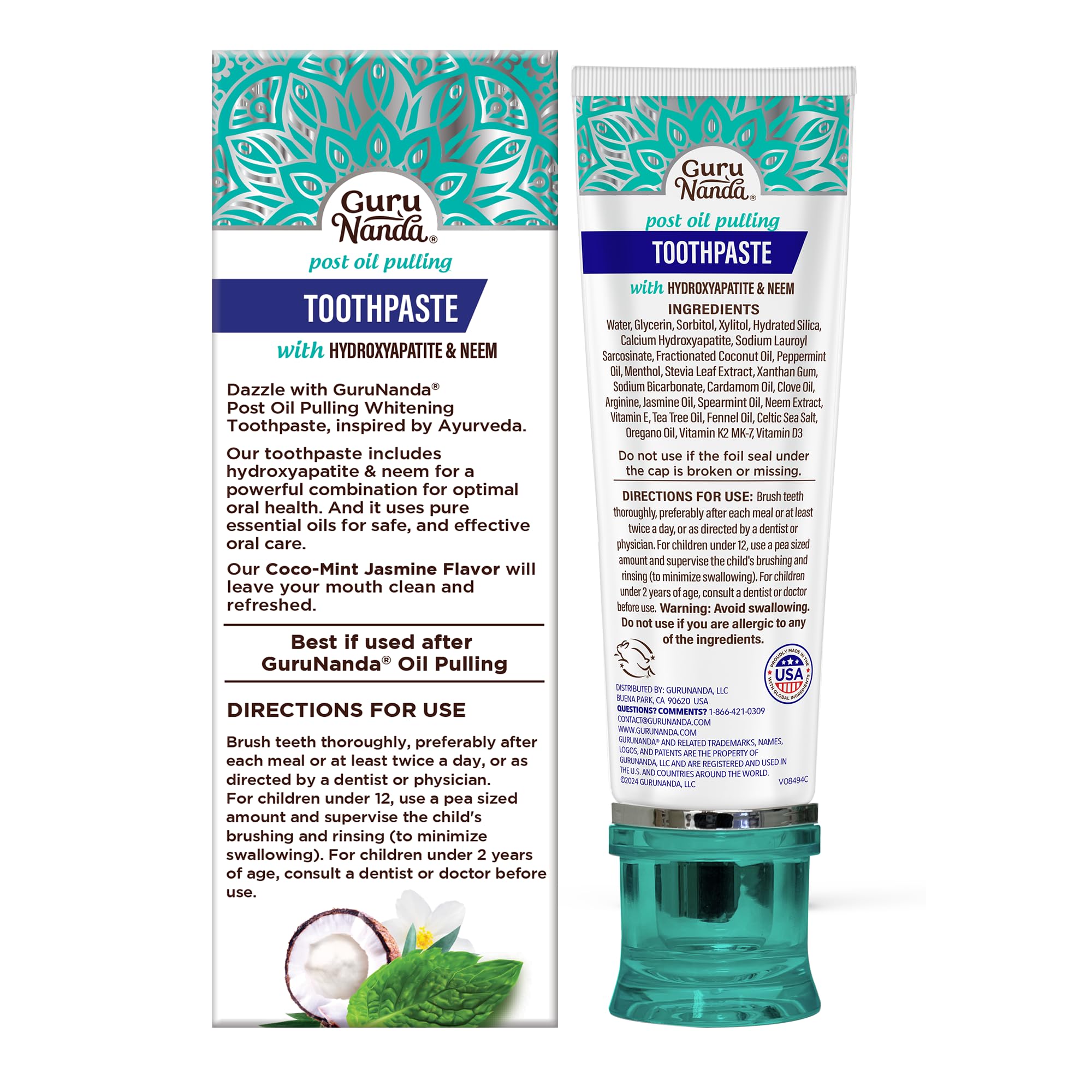 Foto 8 pulgar | Pasta De Dientes Gurunanda Hydroxyapatite Sls Y Sin Flúor 125ml - Venta Internacional.