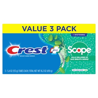 Foto 7 | Pasta De Dientes Crest + Scope Whitening, 160 Ml, Paquete De 3 - Venta Internacional.