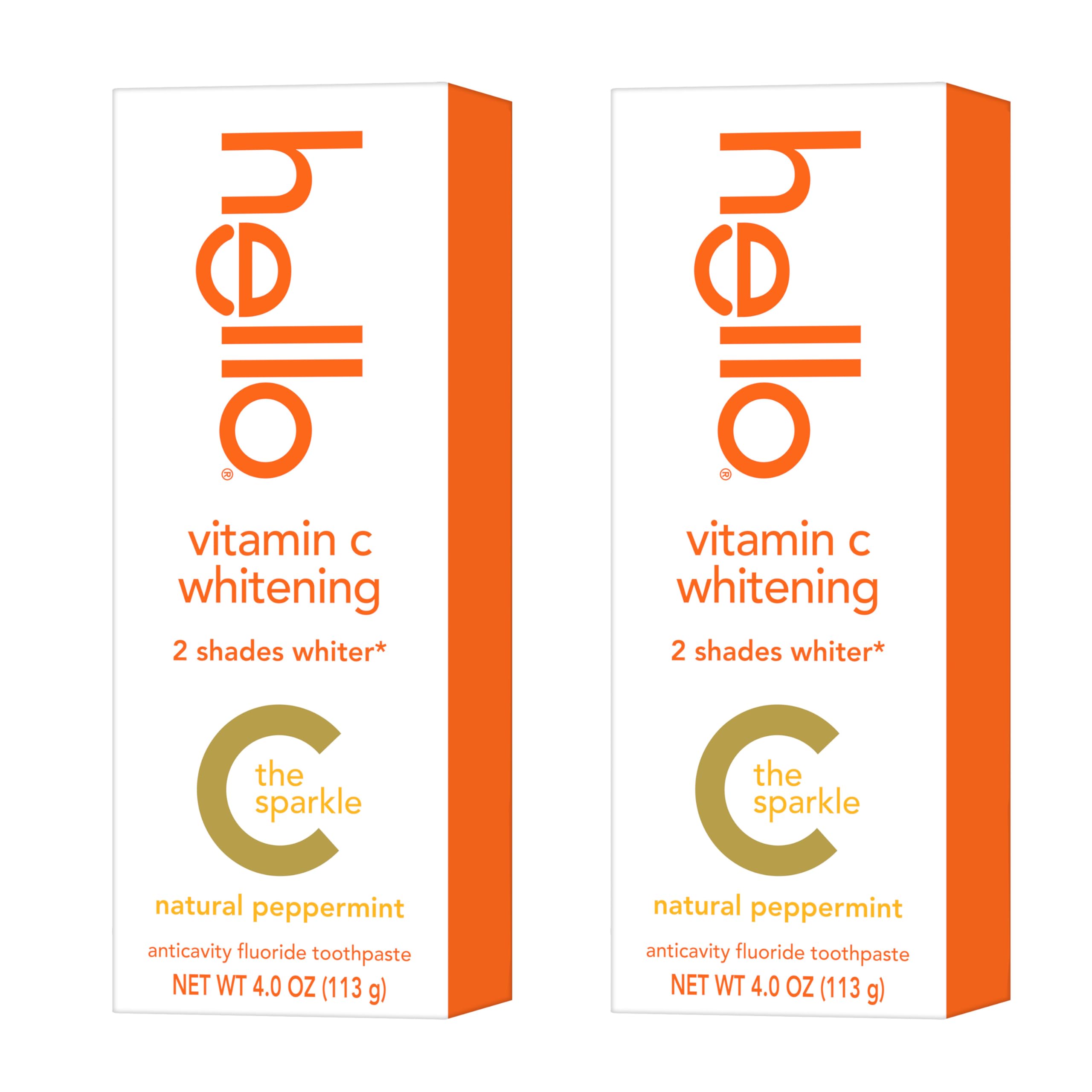 Pasta De Dientes Hello, Blanqueadora Con Vitamina C Y Flúor, 120 Ml (paquete De 2) - Venta Internacional.