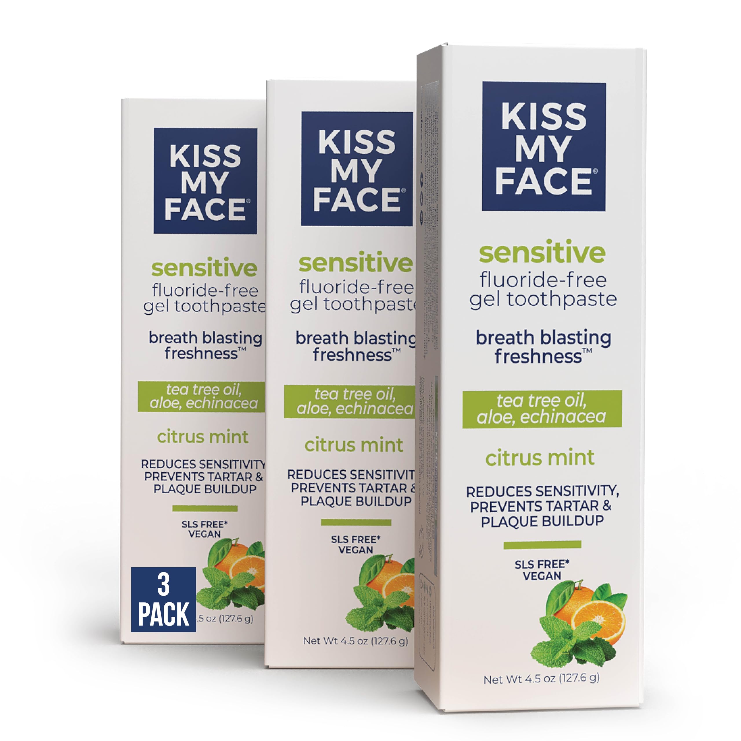 Foto 2 pulgar | Pasta De Dientes Kiss My Face Sensitive Citrus Mint Gel 133 Ml, Paquete De 3 - Venta Internacional.