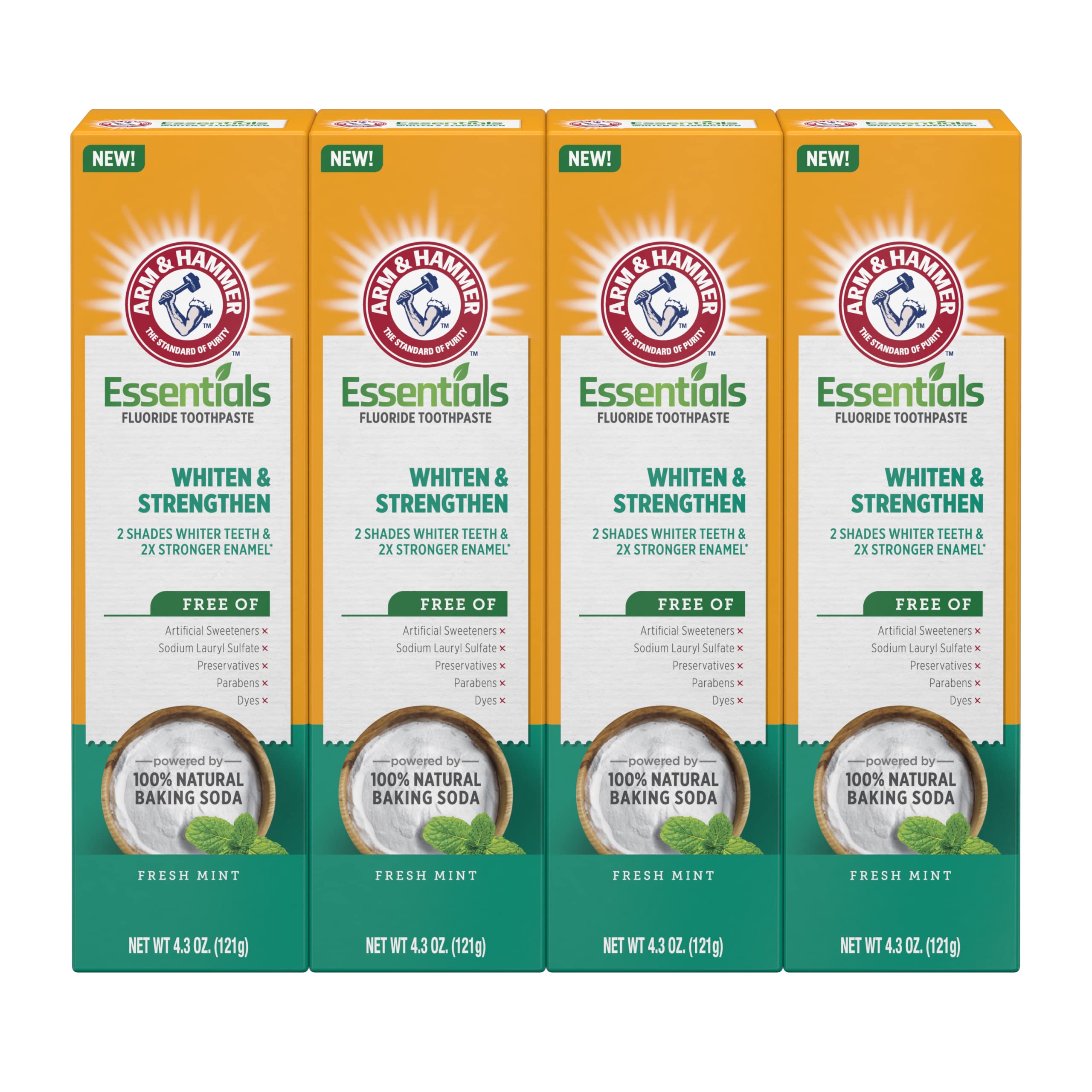 Foto 1 | Pasta De Dientes Arm & Hammer Essentials Para Blanquear Y Fortalecer, 4 X 125 Ml - Venta Internacional.