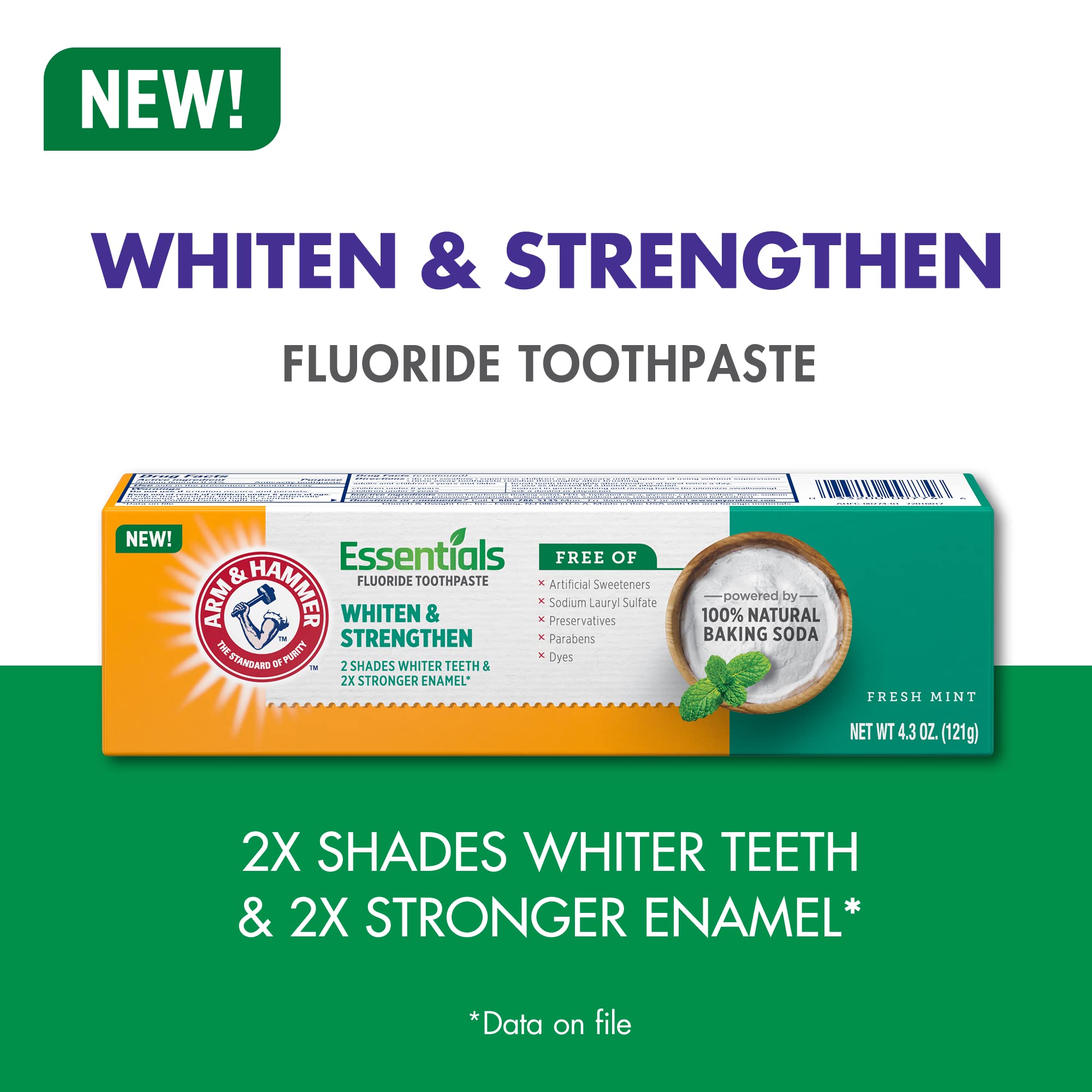 Foto 7 | Pasta De Dientes Arm & Hammer Essentials Para Blanquear Y Fortalecer, 4 X 125 Ml - Venta Internacional.
