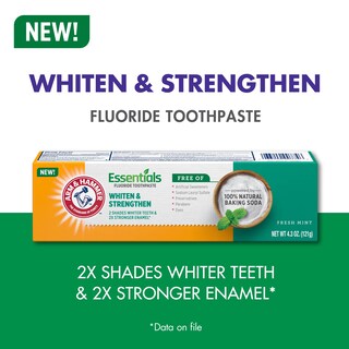Foto 7 | Pasta De Dientes Arm & Hammer Essentials Para Blanquear Y Fortalecer, 4 X 125 Ml - Venta Internacional.