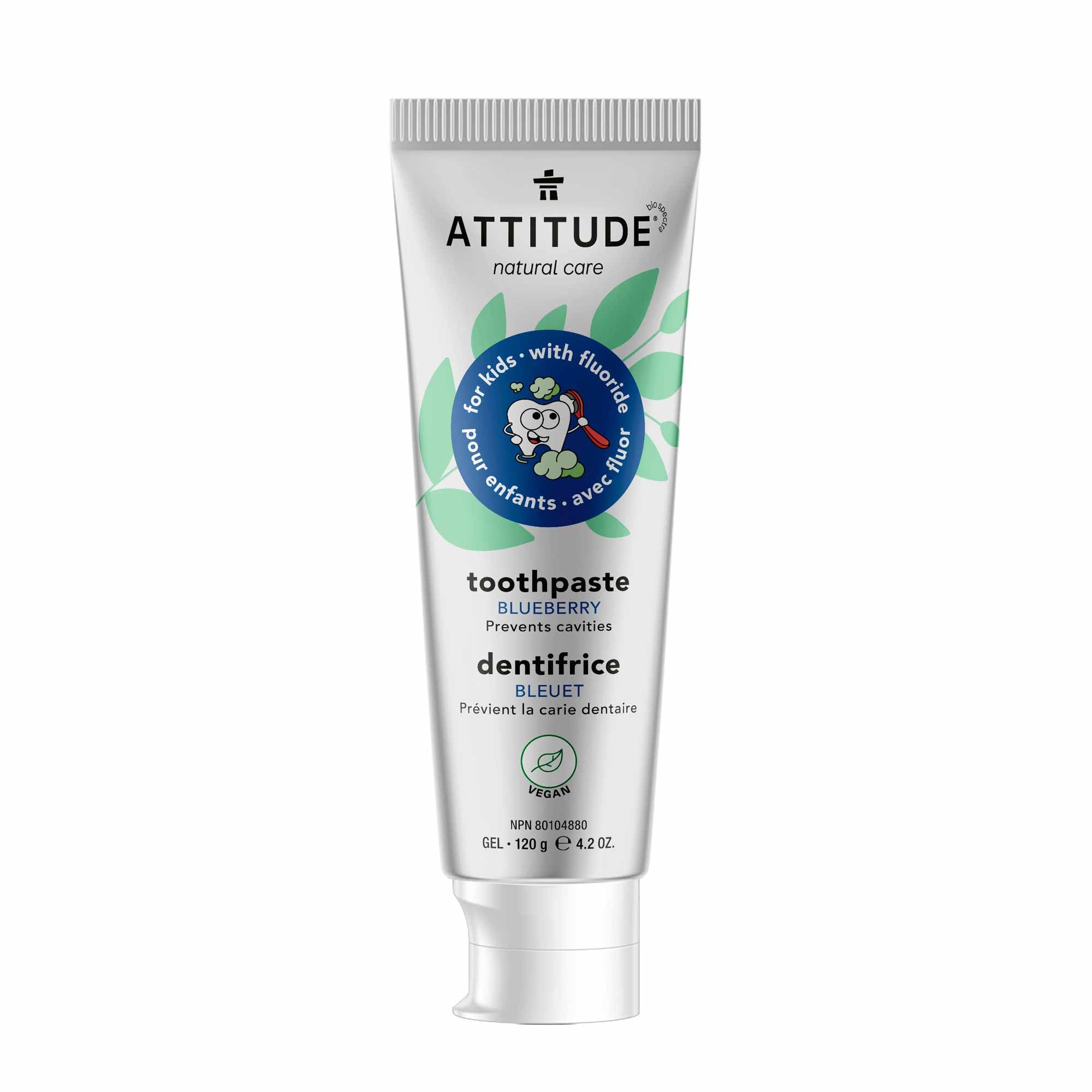 Foto 2 pulgar | Pasta De Dientes Attitude Previene La Caries Dental Vegan Blueberry 125ml - Venta Internacional.