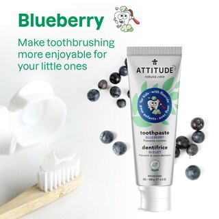 Foto 4 | Pasta De Dientes Attitude Previene La Caries Dental Vegan Blueberry 125ml - Venta Internacional.