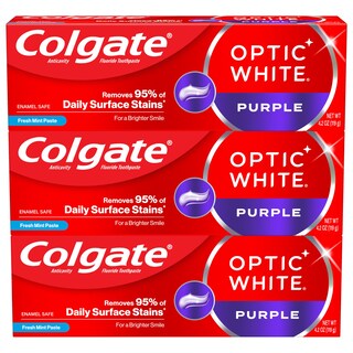 Foto 1 | Pasta Dental Colgate Optic White Purple 3 Piezas-Venta Internacional