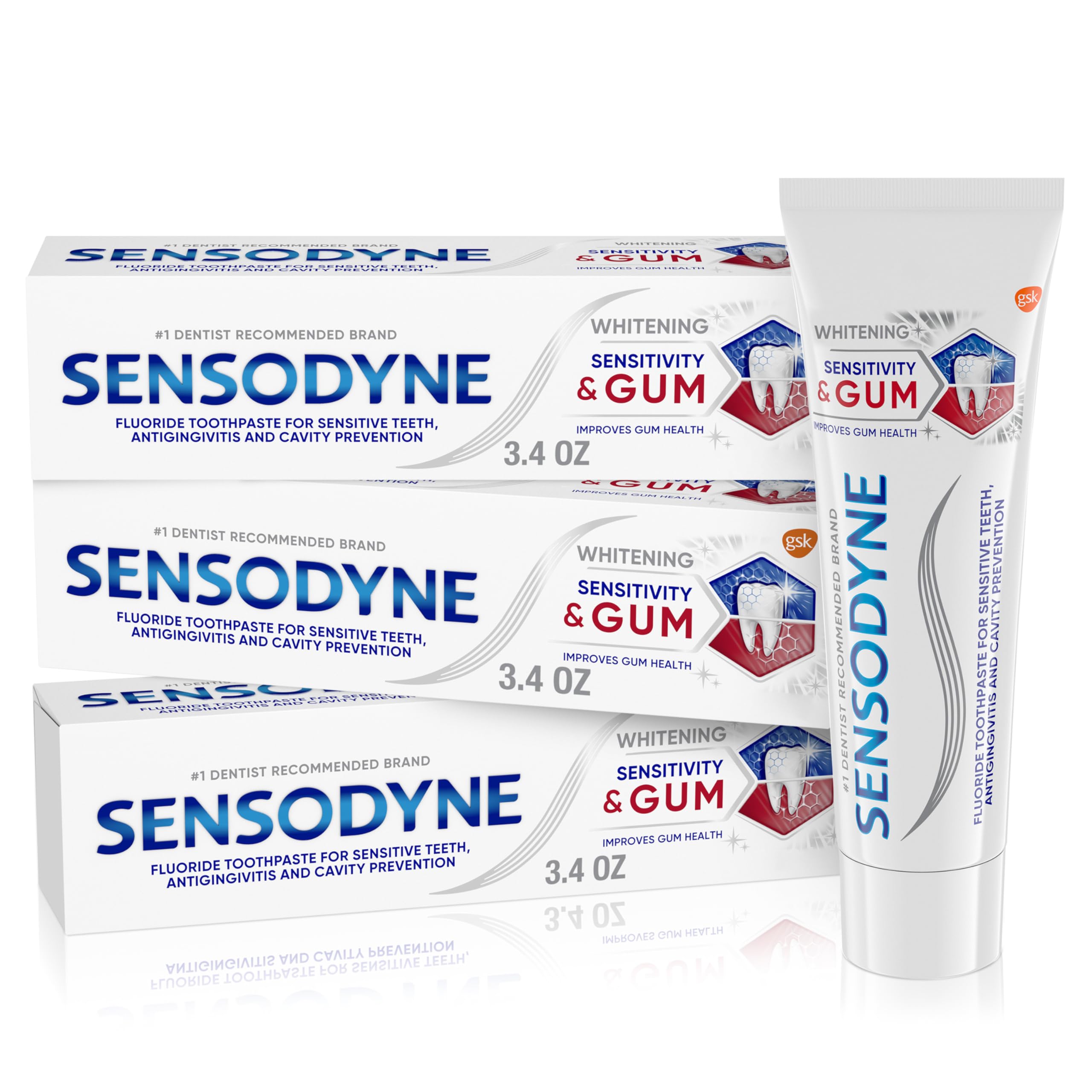 Foto 1 | Pasta De Dientes Sensodyne Sensodyne Sensitivity & Gum Whitening 100 Ml (paquete De 3) - Venta Internacional.