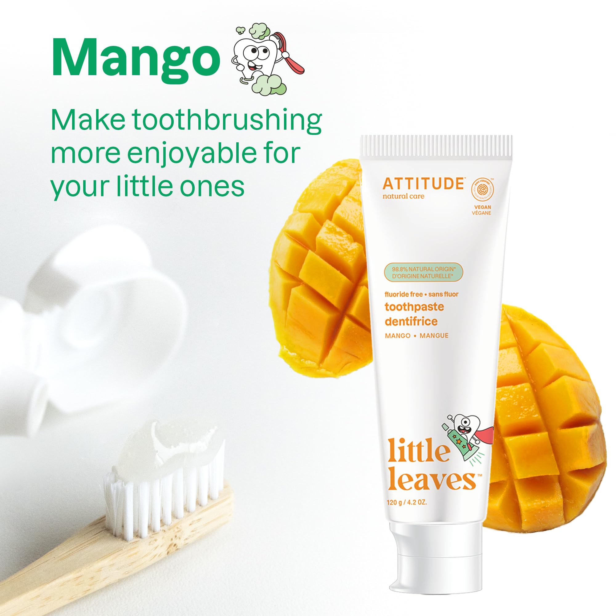 Foto 5 | Pasta De Dientes Attitude Vegan Mango Sin Flúor 125ml - Venta Internacional.