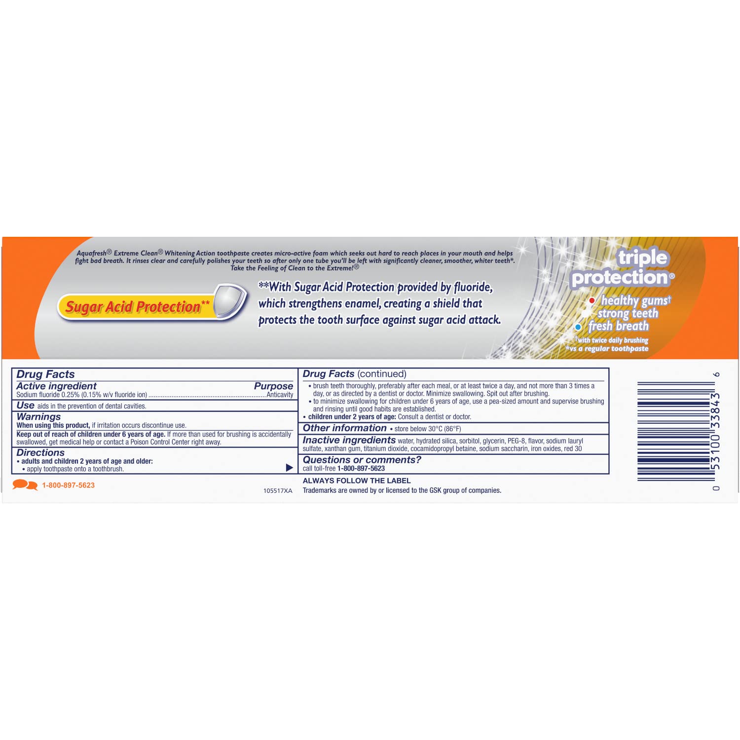 Foto 8 pulgar | Pasta De Dientes Aquafresh Extreme Clean Whitening 165 Ml, Paquete Doble - Venta Internacional.