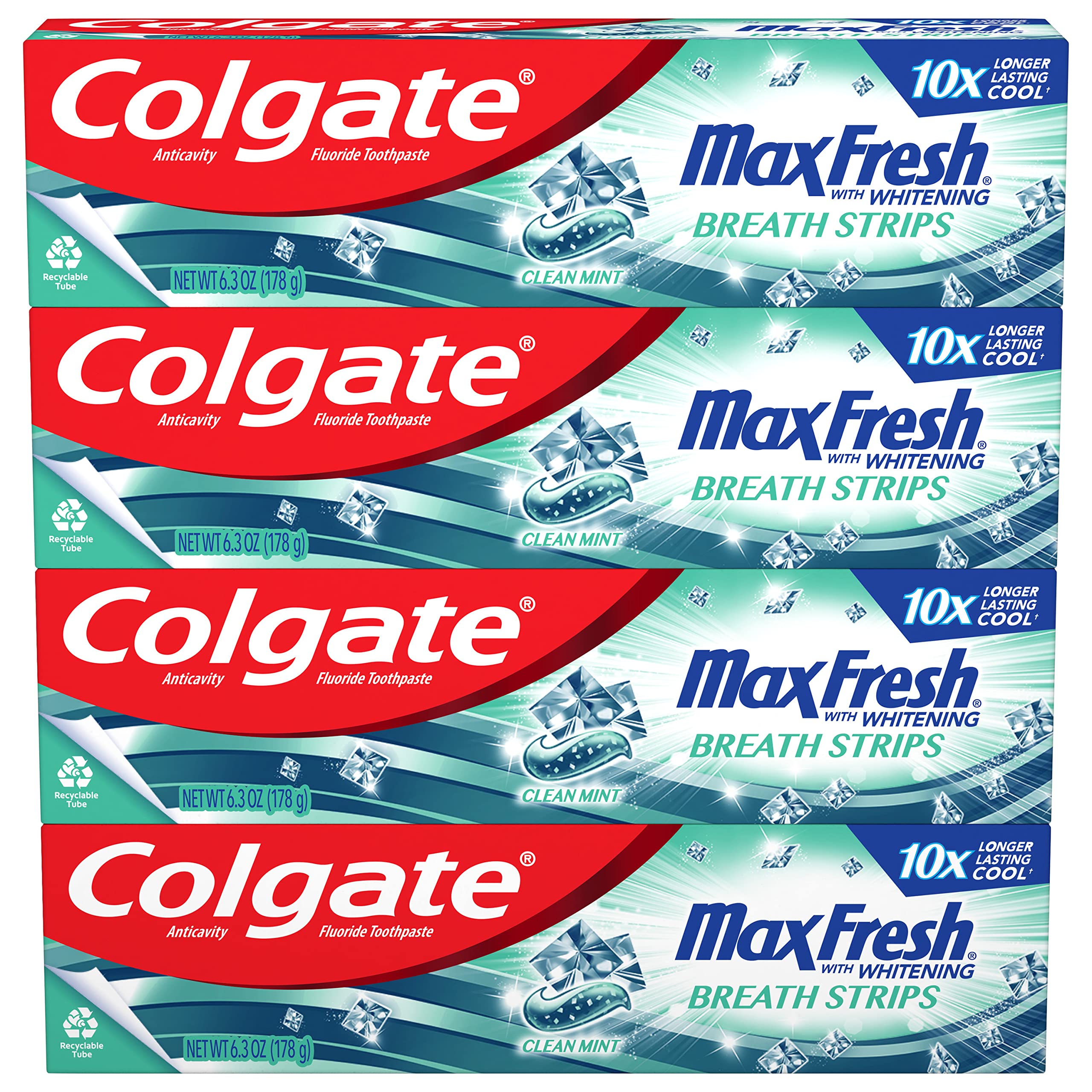 Foto 2 pulgar | Pasta De Dientes Colgate Max Fresh Whitening Clean Mint 180 Ml X4 - Venta Internacional.