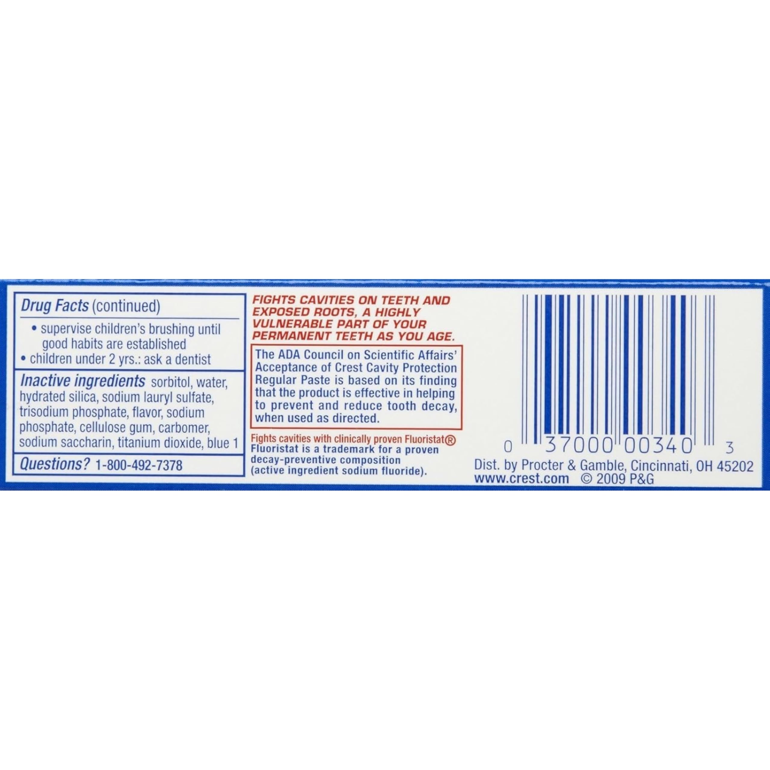 Foto 8 pulgar | Pasta de Dientes Crest Cavity Protection Flúor Anticaries 25 ml - Venta Internacional