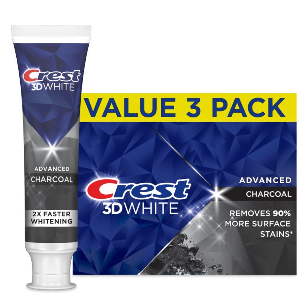 Foto 1 | Pasta de Dientes Crest 3D White Advanced Charcoal Whitening 100 ml 3 Piezas - Venta Internacional