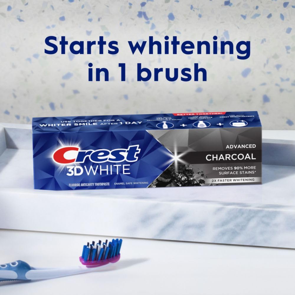 Foto 6 | Pasta de Dientes Crest 3D White Advanced Charcoal Whitening 100 ml 3 Piezas - Venta Internacional