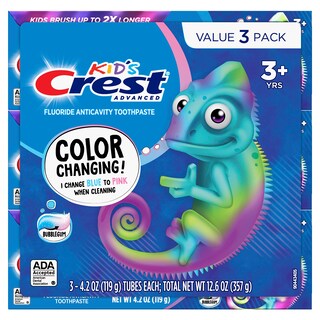 Foto 2 | Pasta de Dientes Crest Kids Advanced Fluorine Bubblegum 125 ml 3 Piezas - Venta Internacional