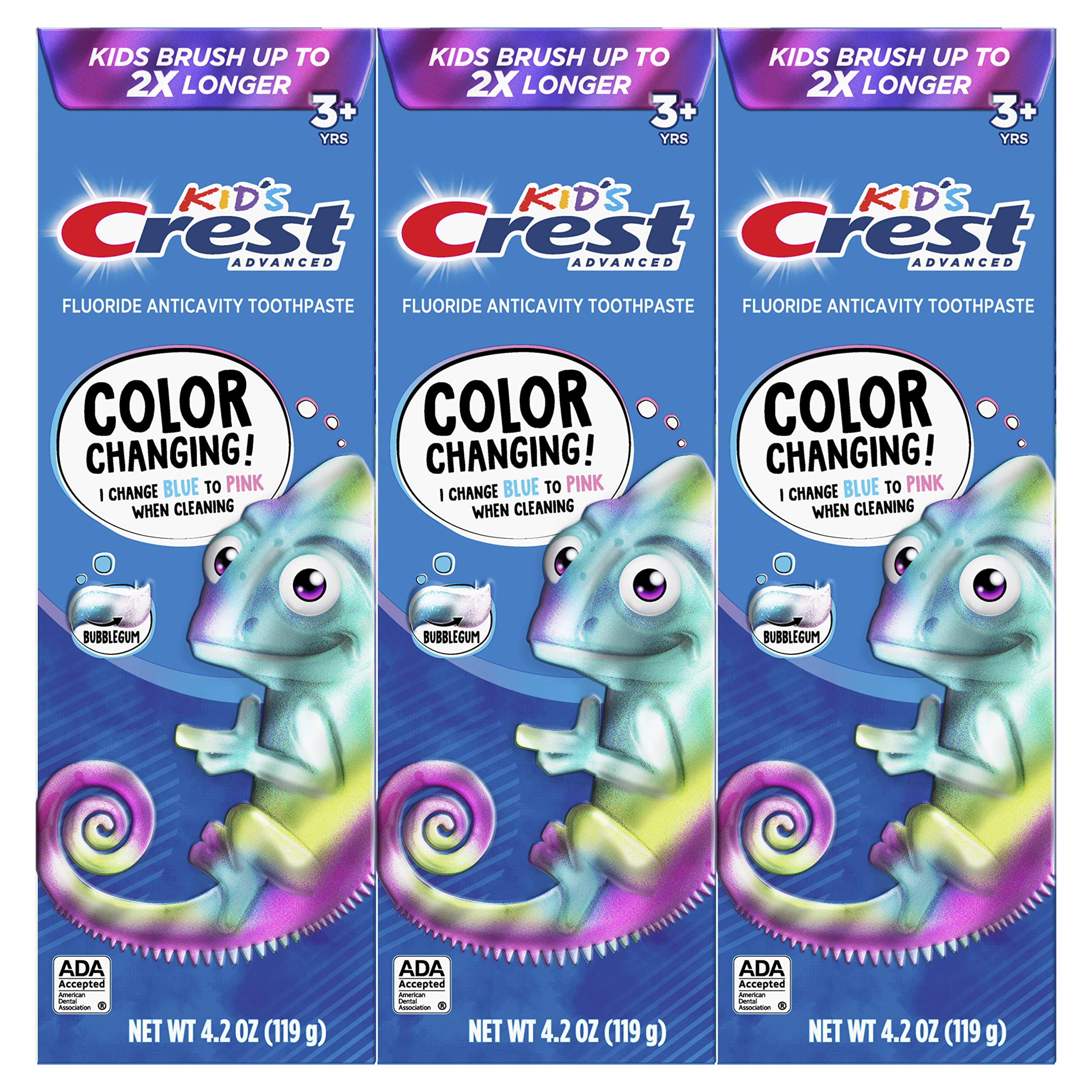 Foto 4 pulgar | Pasta de Dientes Crest Kids Advanced Fluorine Bubblegum 125 ml 3 Piezas - Venta Internacional