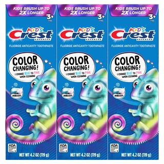 Foto 3 | Pasta de Dientes Crest Kids Advanced Fluorine Bubblegum 125 ml 3 Piezas - Venta Internacional