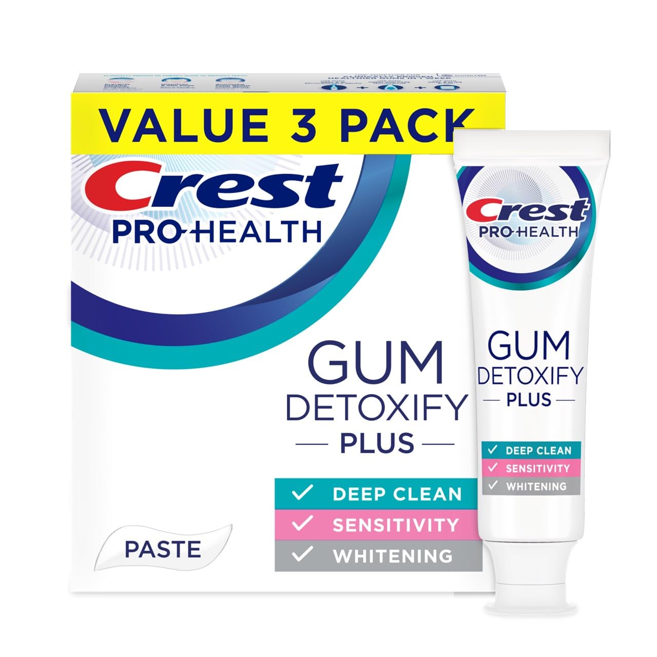 Pasta de Dientes Crest Pro-health Gum Detoxify Plus 133 ml 3 Piezas  - Venta Internacional