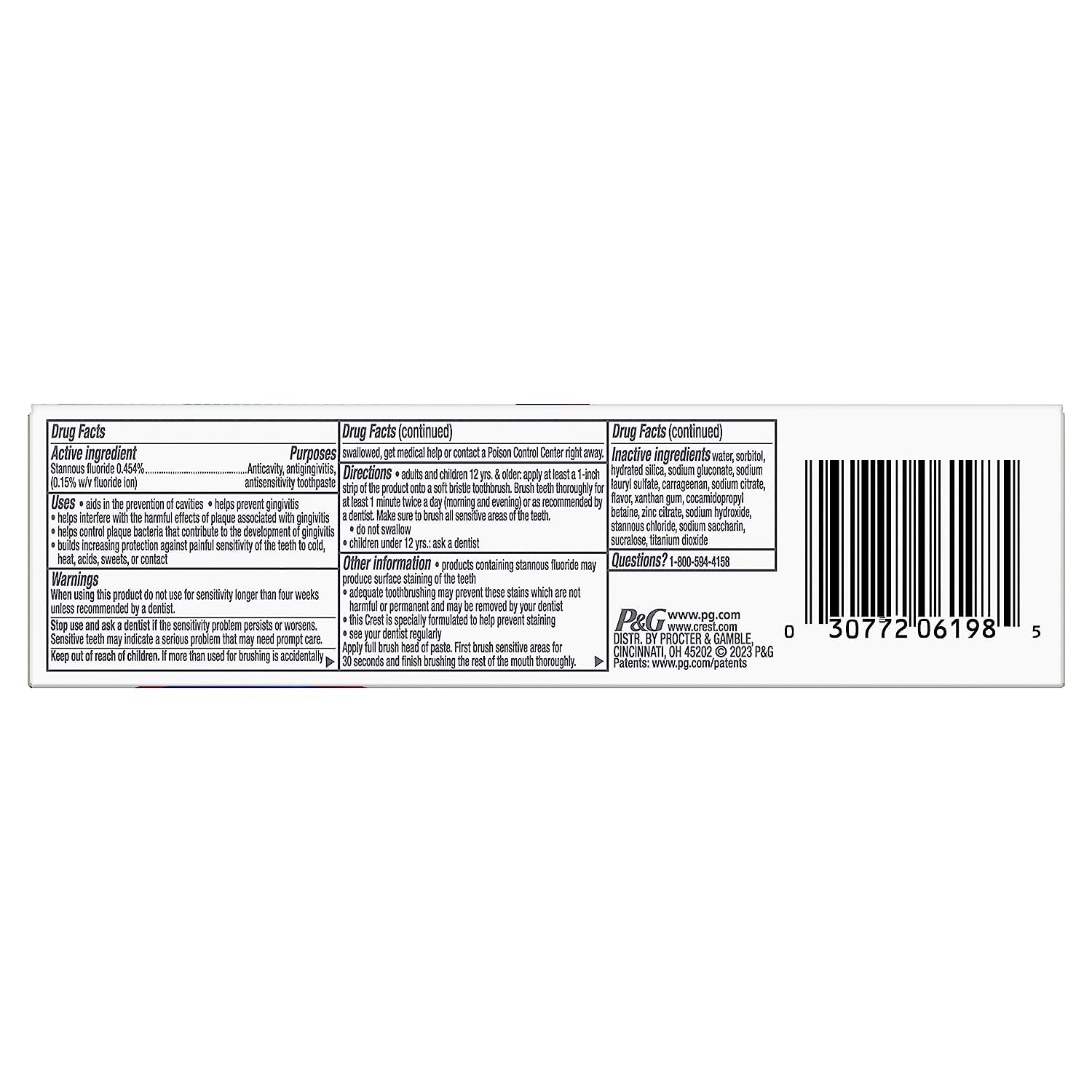 Foto 7 pulgar | Pasta de Dientes Crest Pro-Health Gum and Sensibility 110 ml - - Venta Internacional