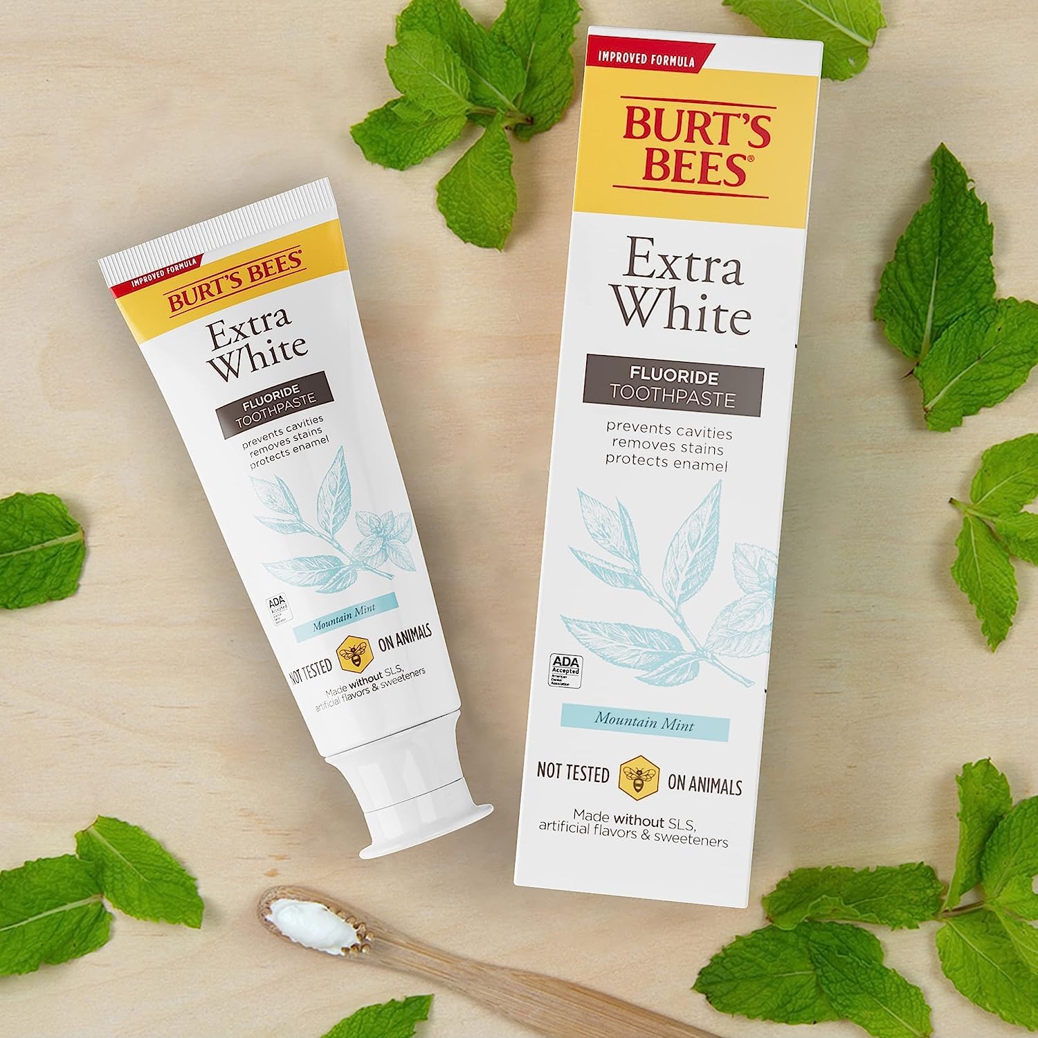 Foto 5 | Pasta de Dientes Burt's Bees Extra Blanca con Flúor Menta de Montaña 140 ml 3 Piezas  - Venta Internacional