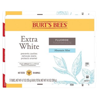 Foto 7 | Pasta de Dientes Burt's Bees Extra Blanca con Flúor Menta de Montaña 140 ml 3 Piezas - Venta Internacional