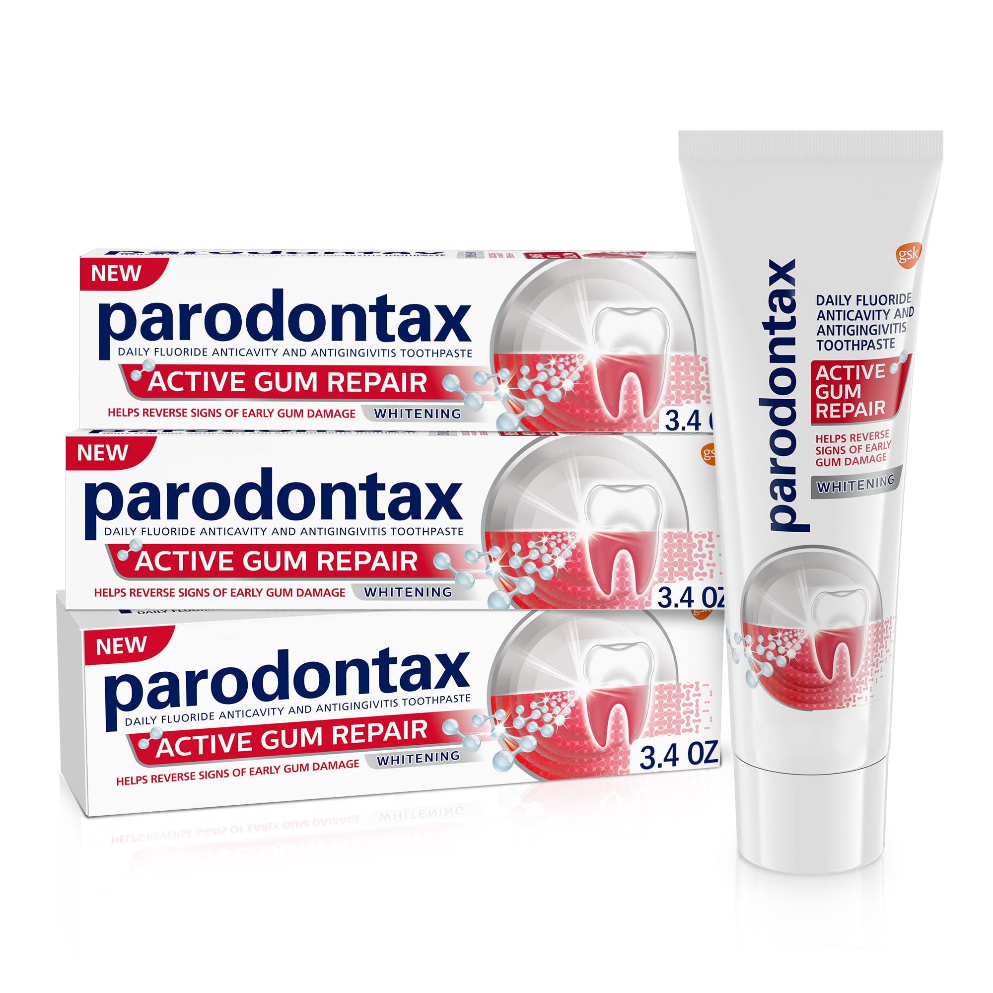Foto 2 pulgar | Pasta De Dientes Parodontax Active Gum Repair Whitening 100 Ml X3 - Venta Internacional.