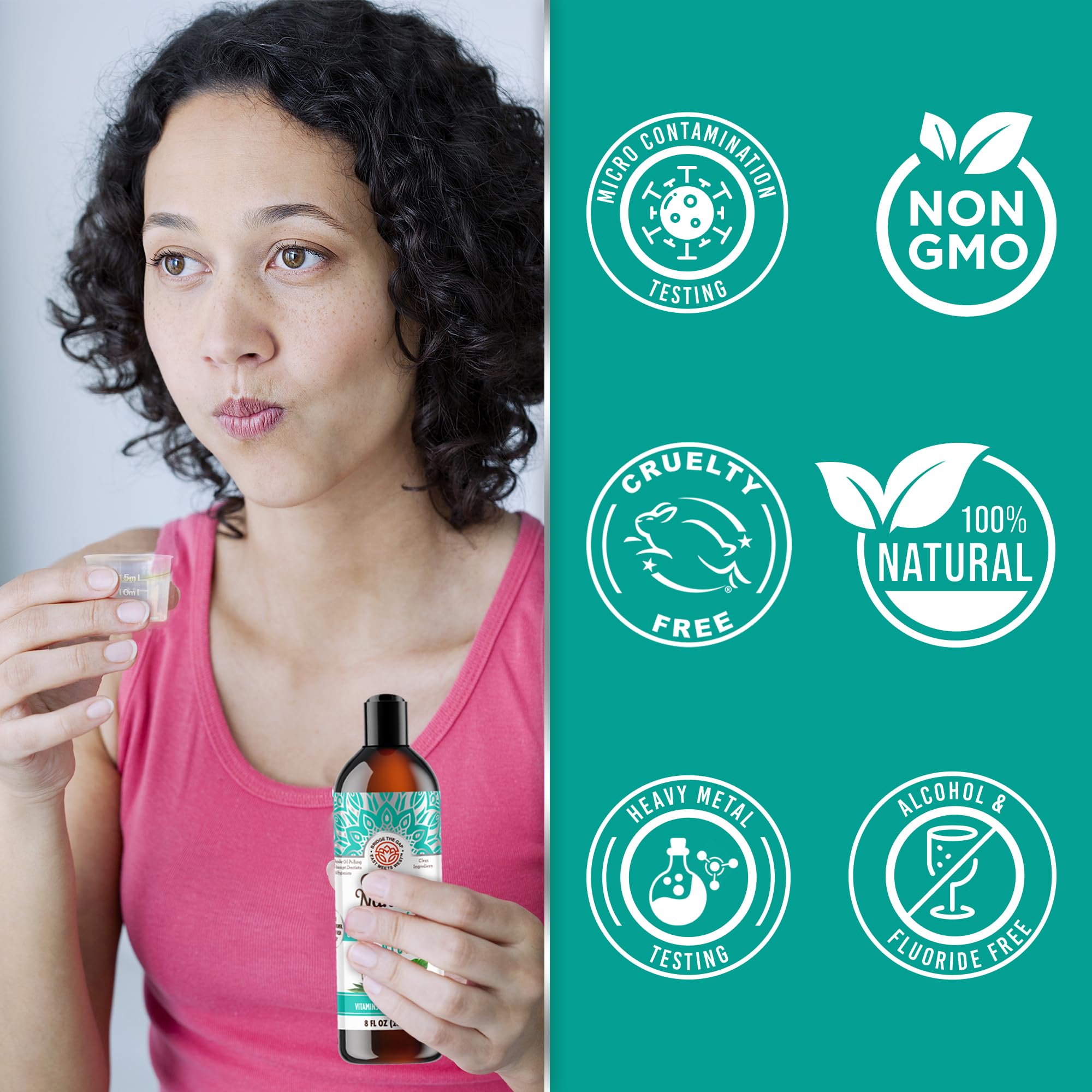 Foto 6 pulgar | Enjuague Bucal Gurunanda Coconut Oil Pulling 236.5 Ml Fresh Breath - Venta Internacional.