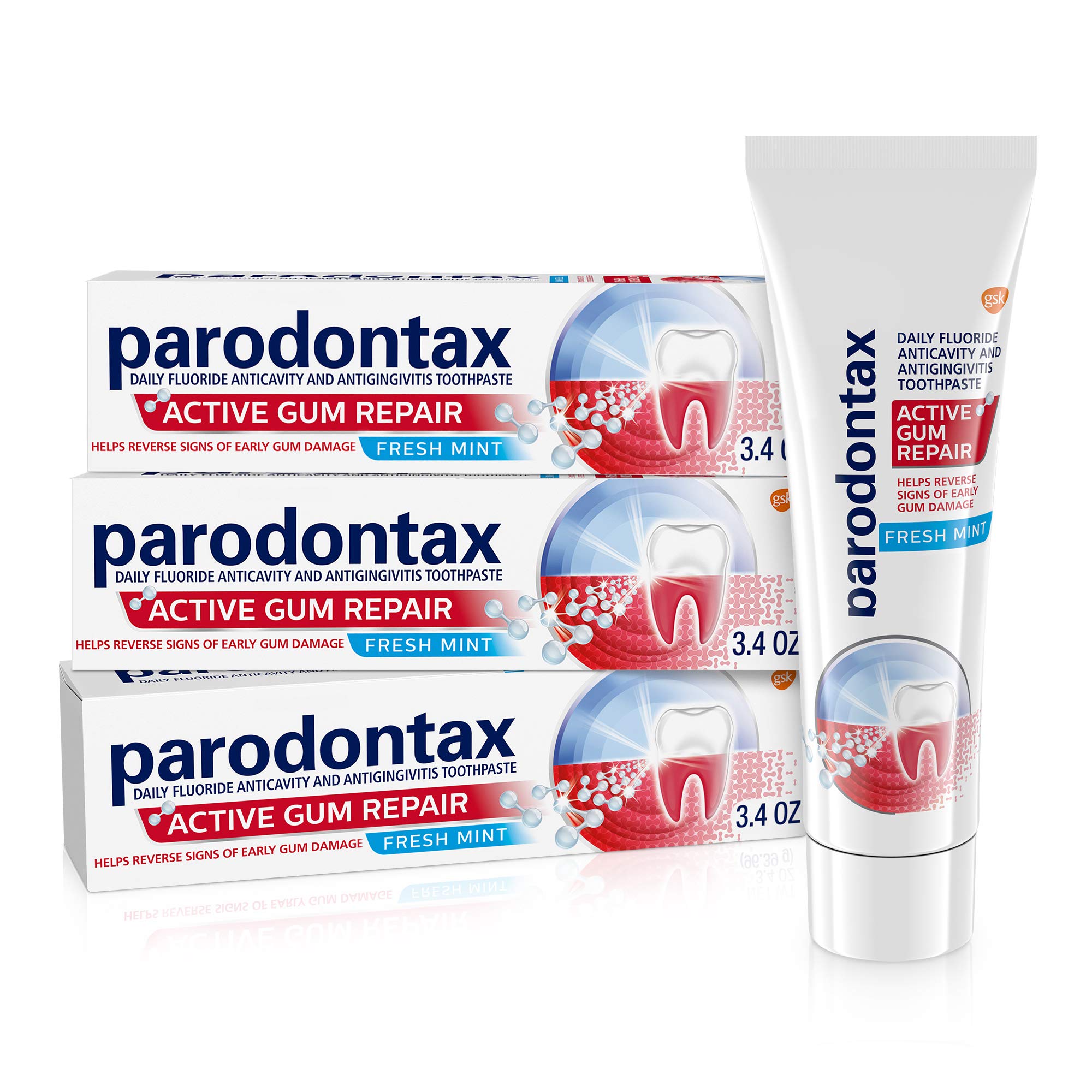 Foto 2 pulgar | Pasta de Dientes Parodontax Active Gum Repair 100 Ml x 3 Fresh Mint - Venta Internacional