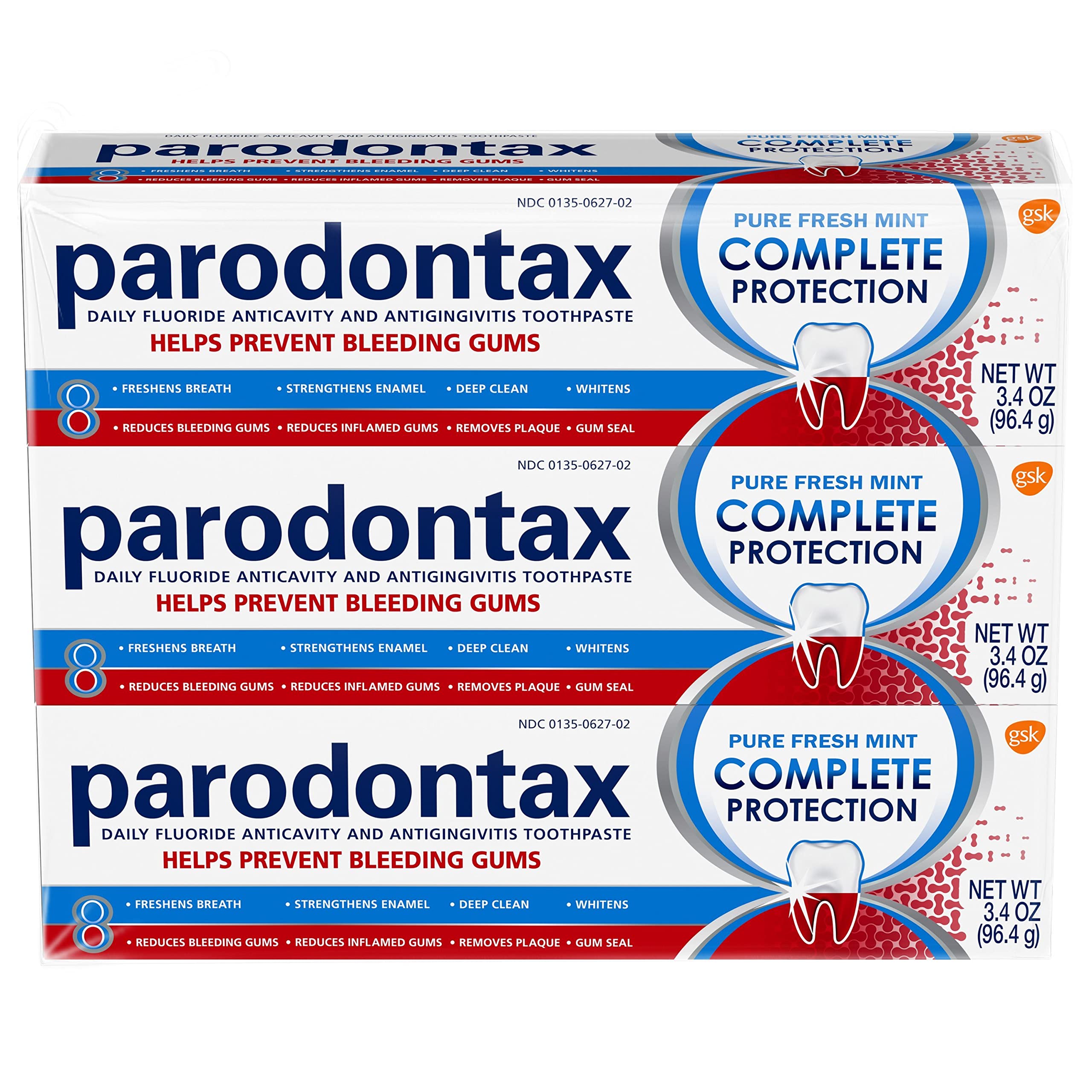 Foto 1 | Pasta de Dientes Parodontax Complete Protection Pure Fresh Mint 100 Ml x 3 - Venta Internacional