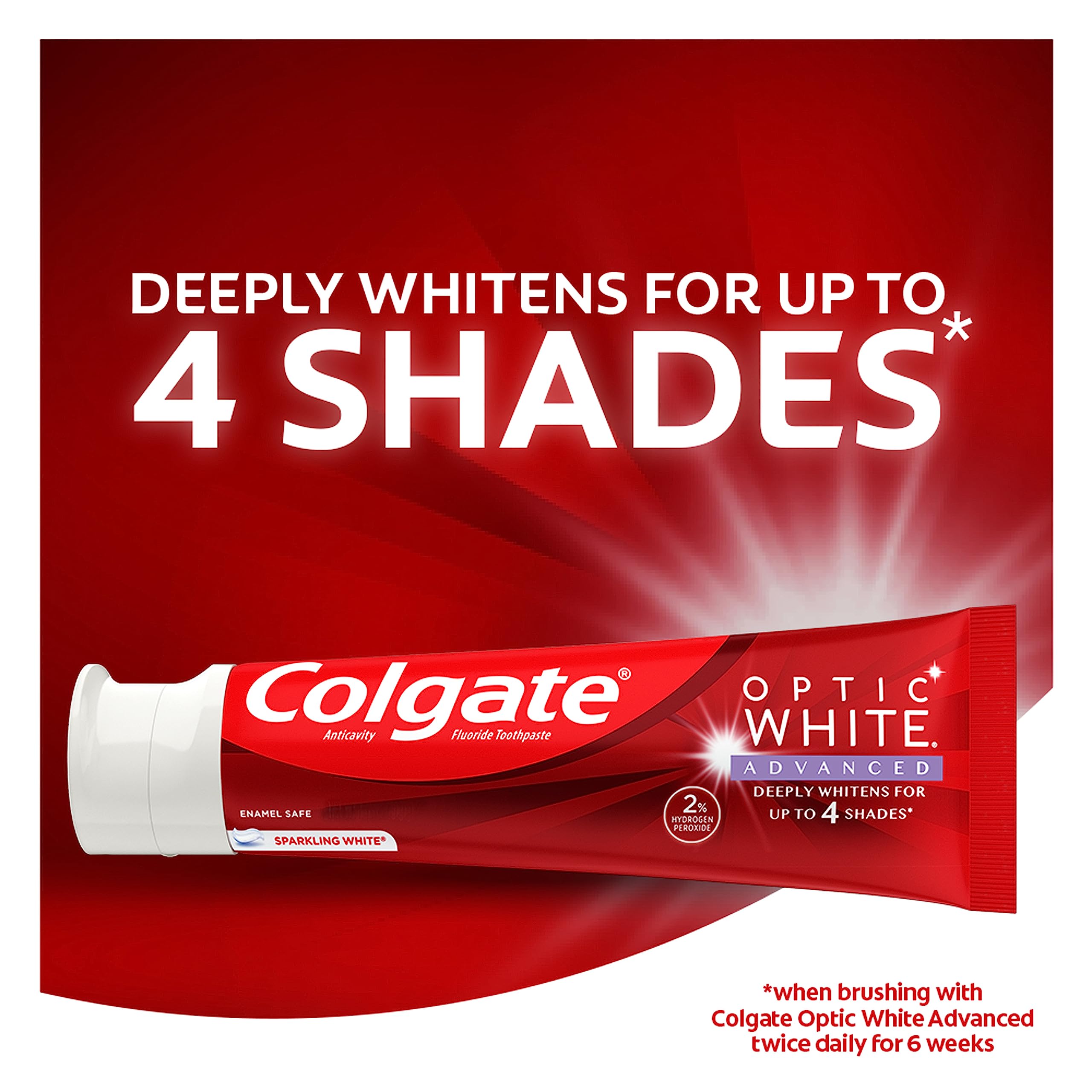 Foto 3 pulgar | Pasta de Dientes Colgate Optic White Advanced con Peróxido de Hidrógeno al 2% 3 Piezas  - Venta Internacional